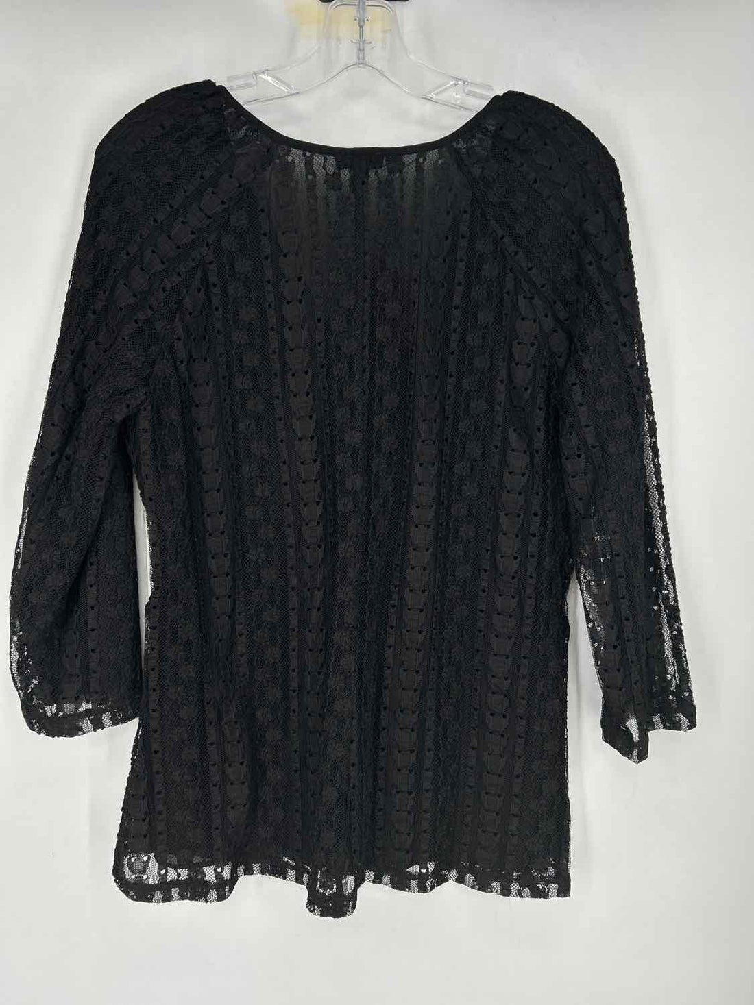 J Jill Size M Black Lace Long Sleeve