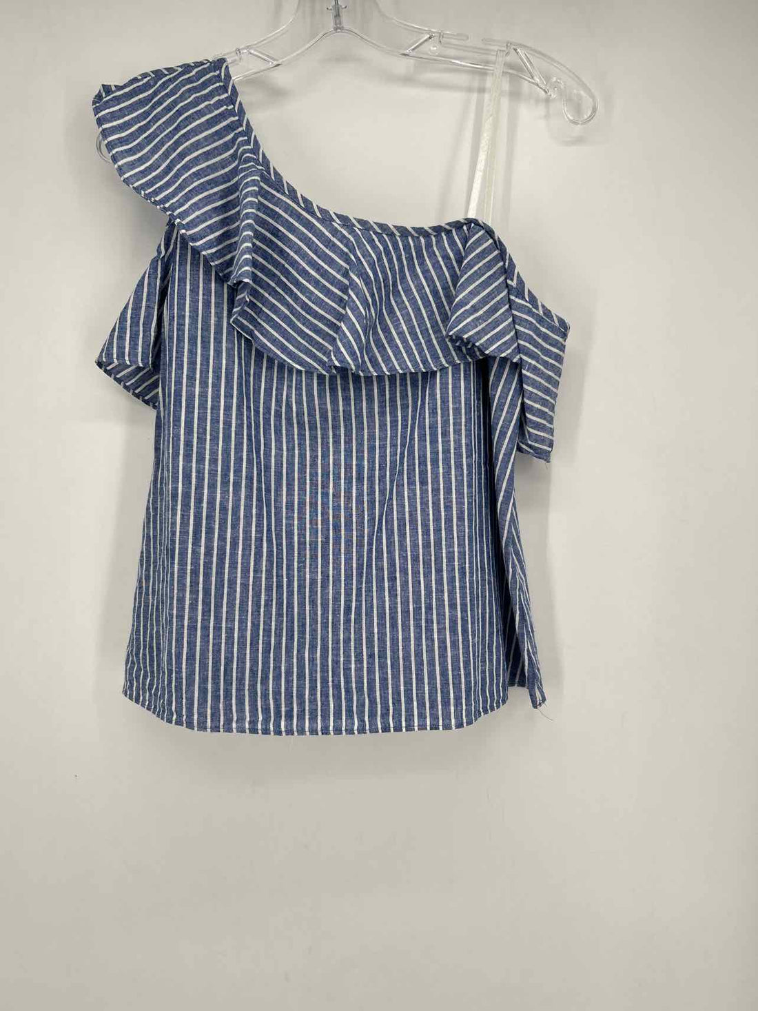 Madewell Size 6 Blue & White Striped Short Sleeve