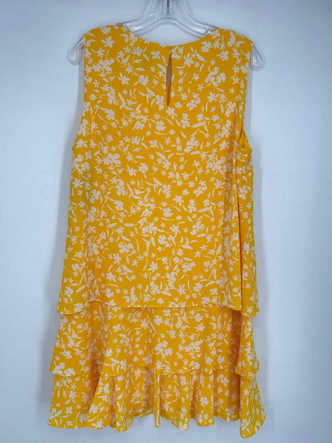 Lauren Ralph Lauren Size 16 Yellow & White Sleeveless Dress