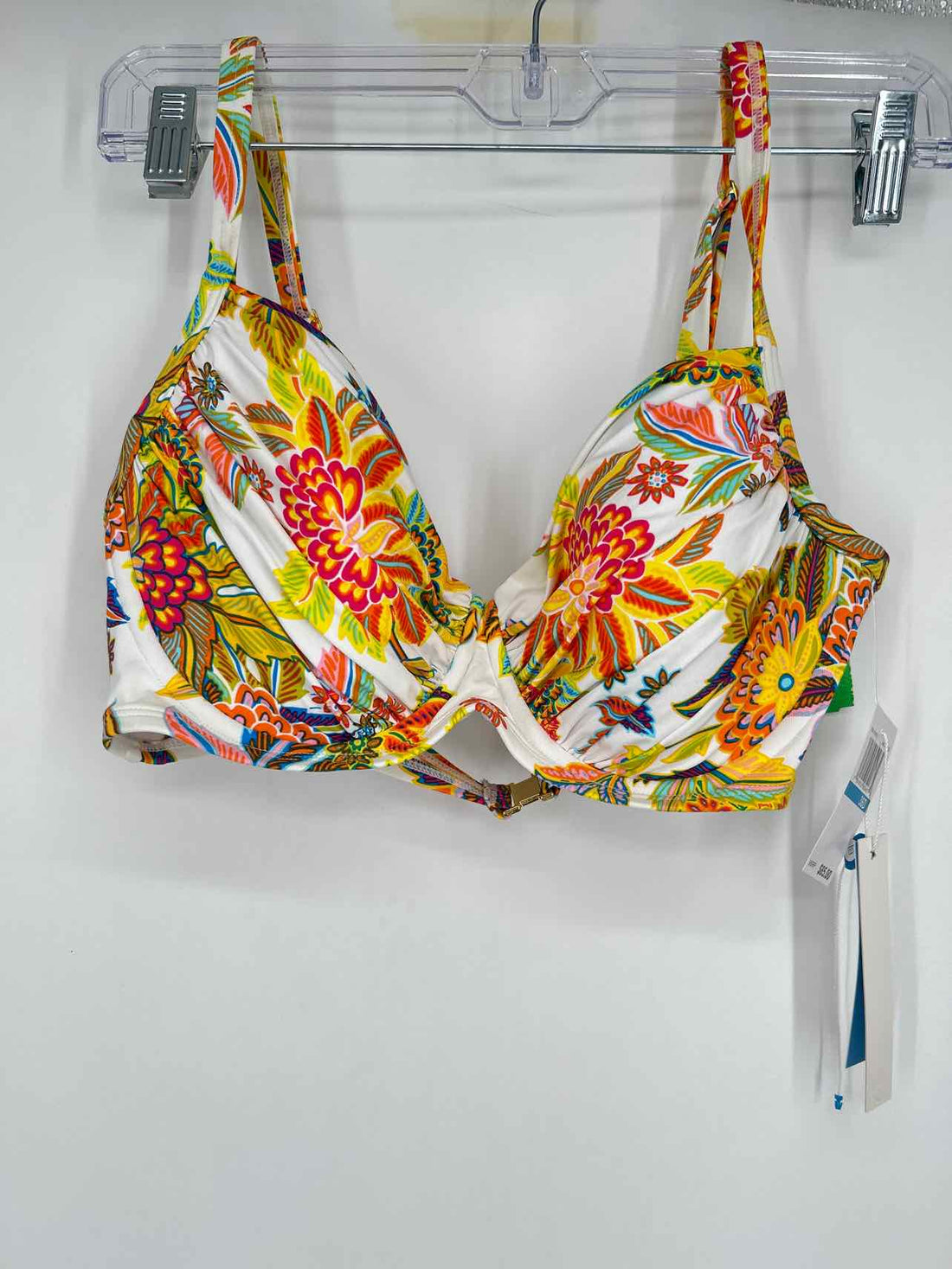 Bleu Rod Beattie Size 36D/6 White Floral NWT Swimsuit 2 Piece