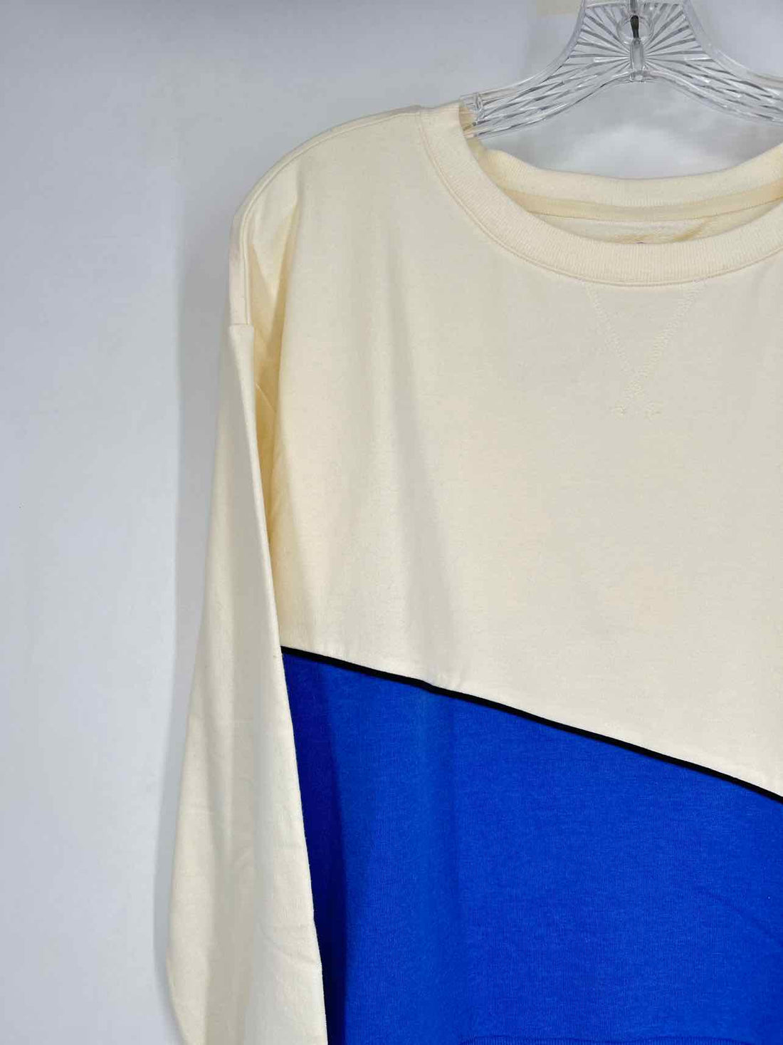 T By Talbots Size S cream & blue Long Sleeve