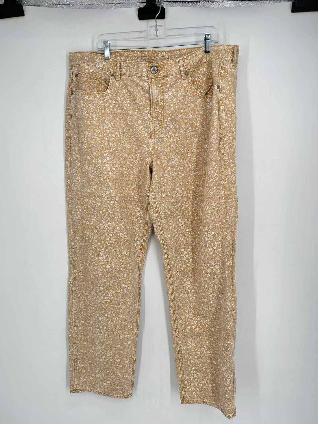 American Eagle Size 18 Mustard & White Floral Jeans