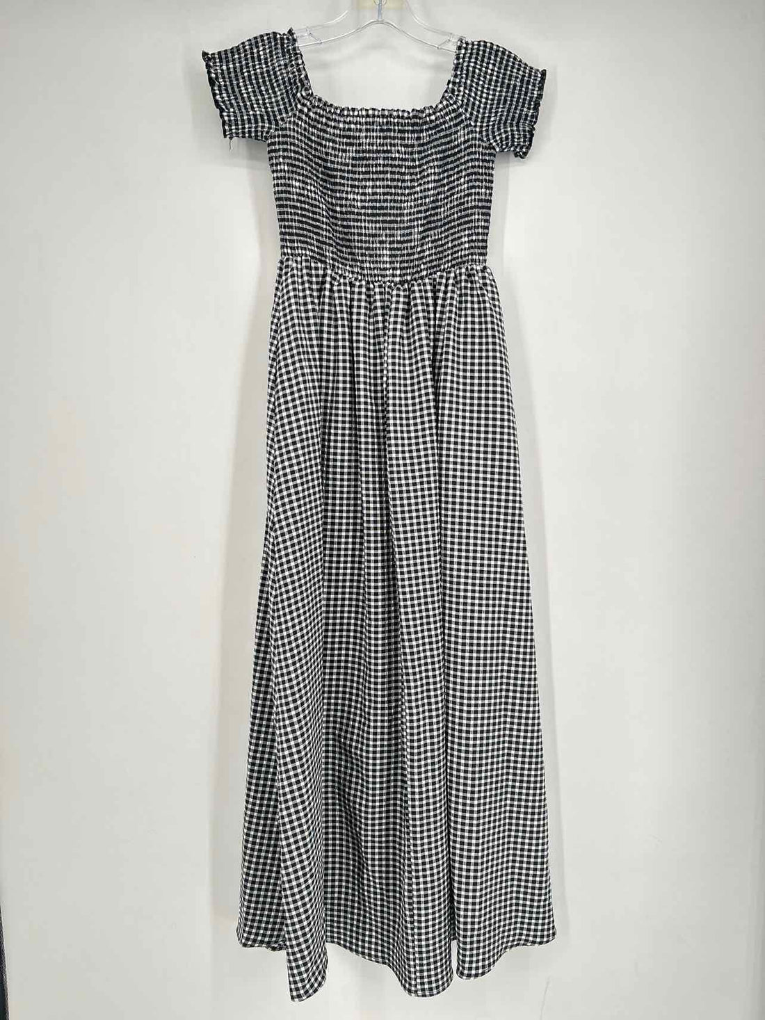 Lulus Size S Black & White Gingham Short Sleeve Dress