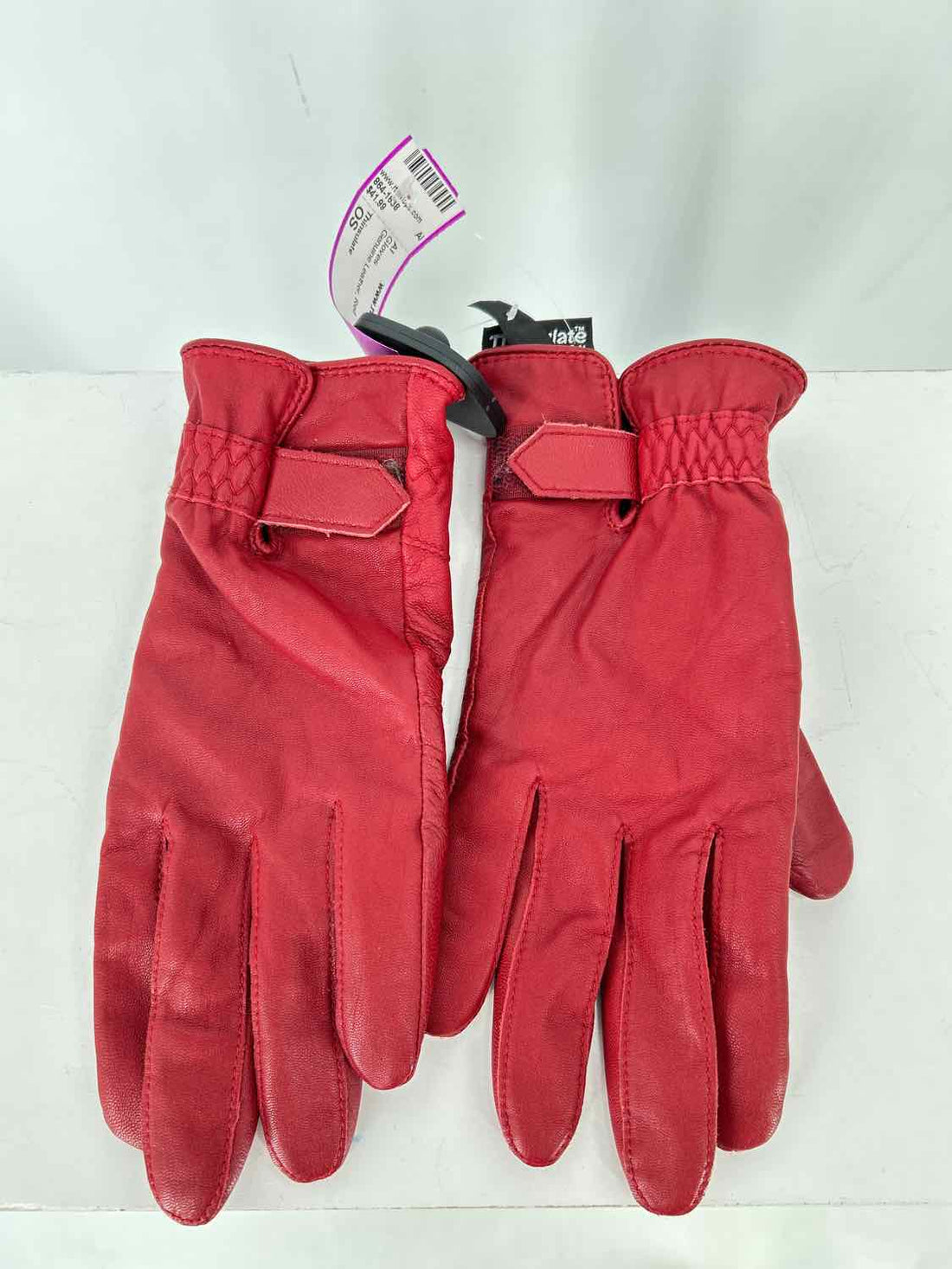 Thinsulate Size OS Genuine Leather Red Gloves