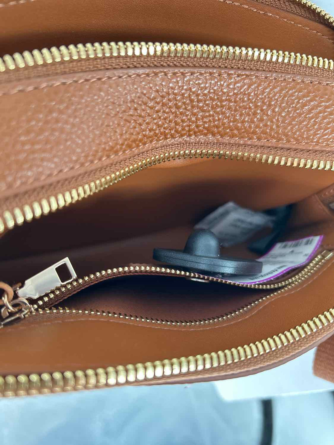 Quince Cognac Pebbled Leather NWT Crossbody