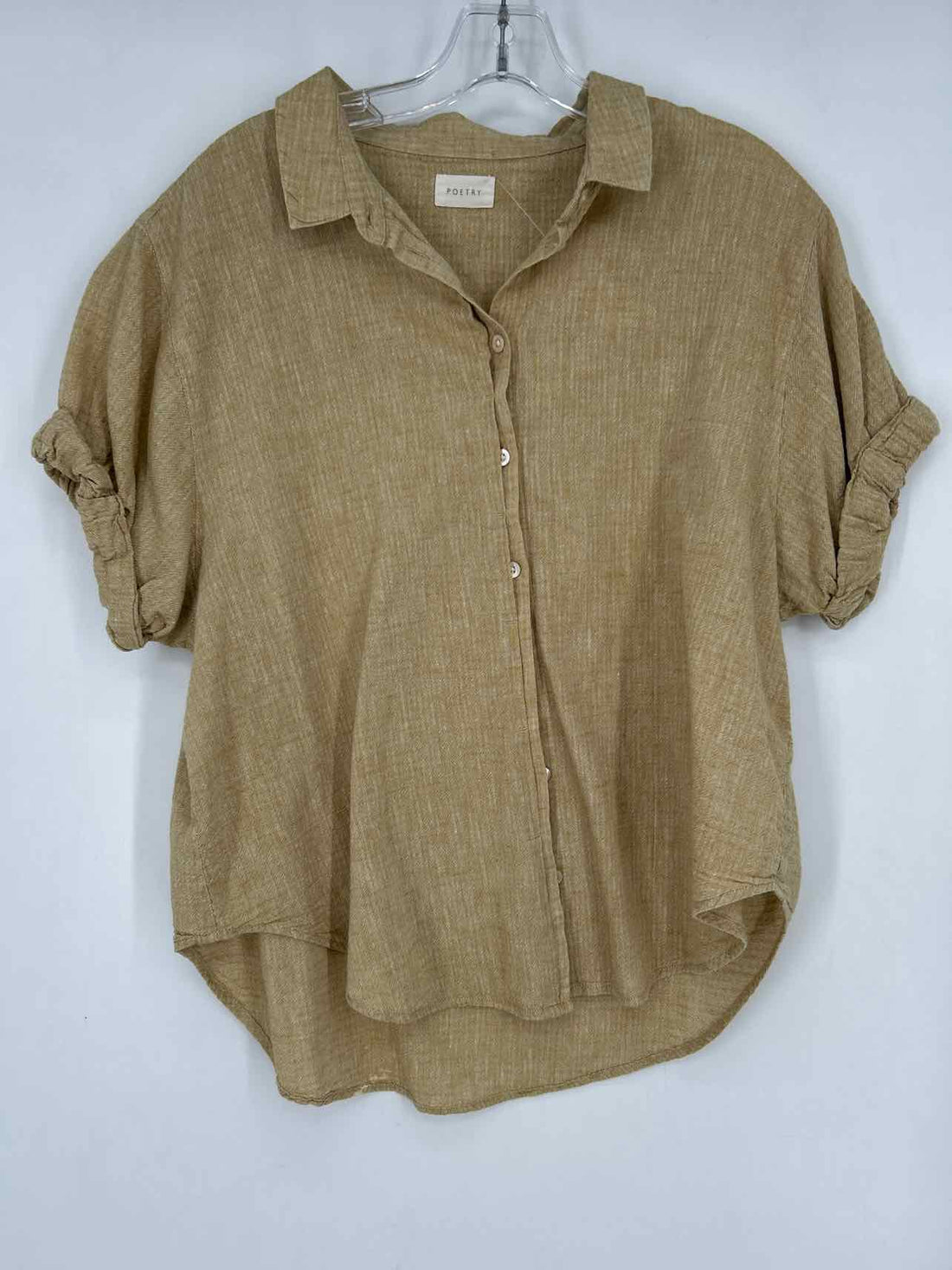 Poetry Size 10 Tan Cotton/Linen Short Sleeve