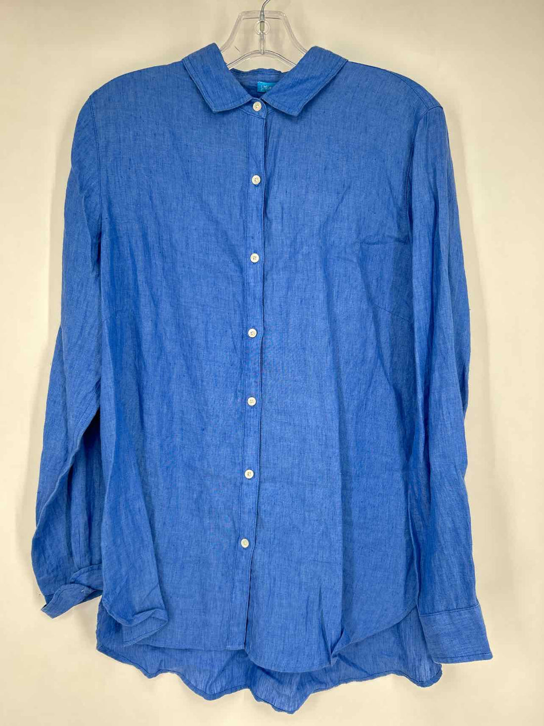 J McLaughlin Size L Blue Linen Long Sleeve