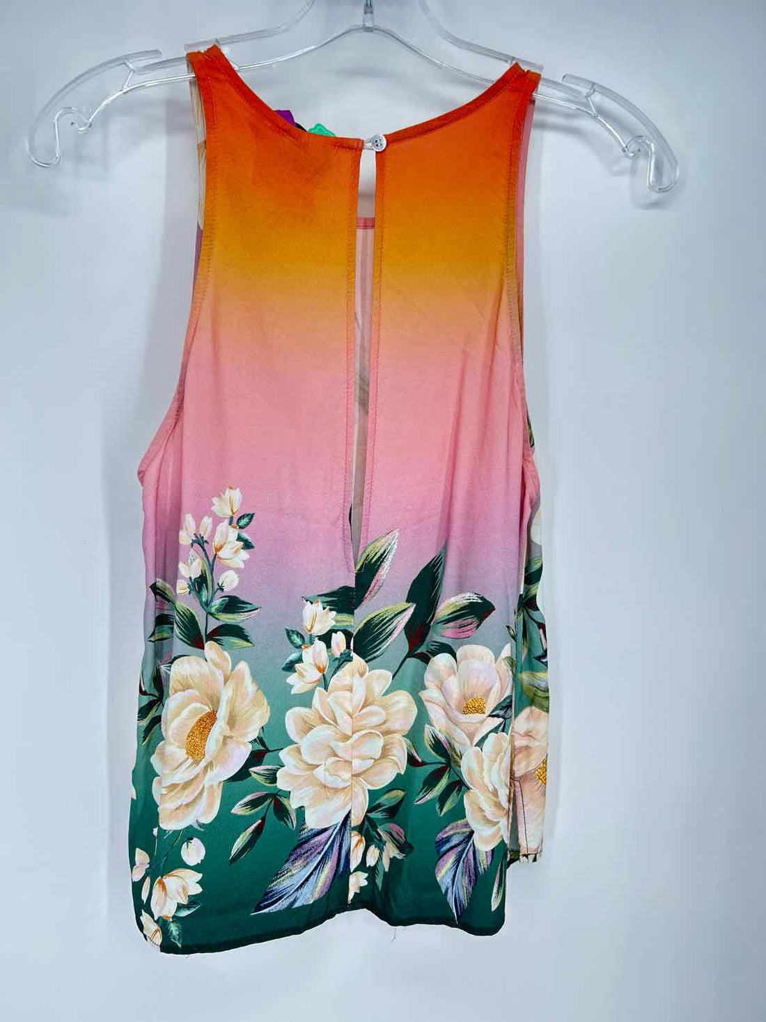Farm for Anthropologie Size M Pink & Orange Floral Sleeveless