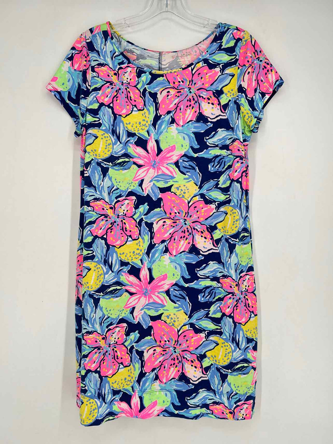 Lilly Pulitzer M Navy Neon Floral Short Sleeve Lilly Pulitzer Dress