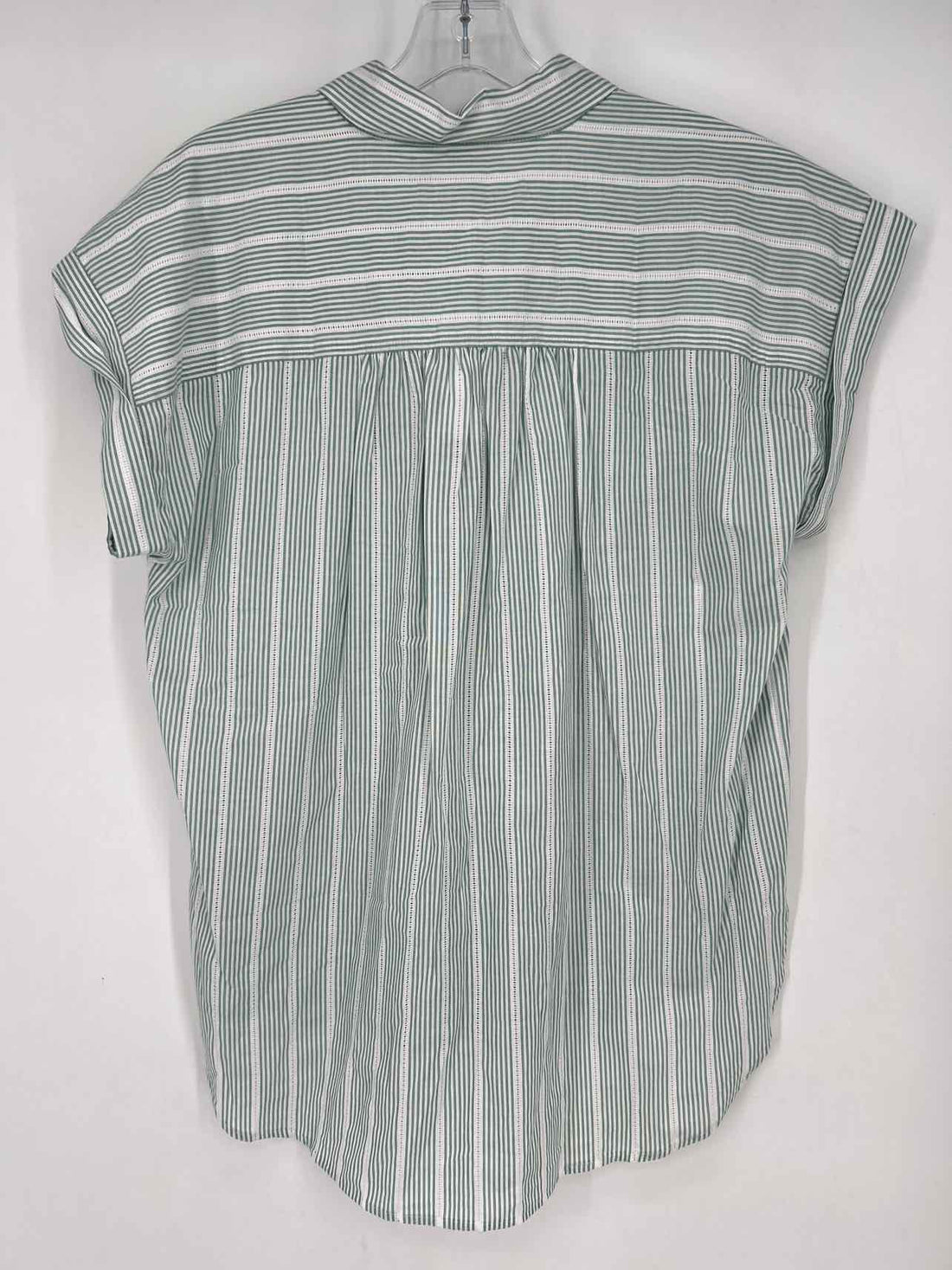 Loft Size M Green & White Stripe NWT Short Sleeve