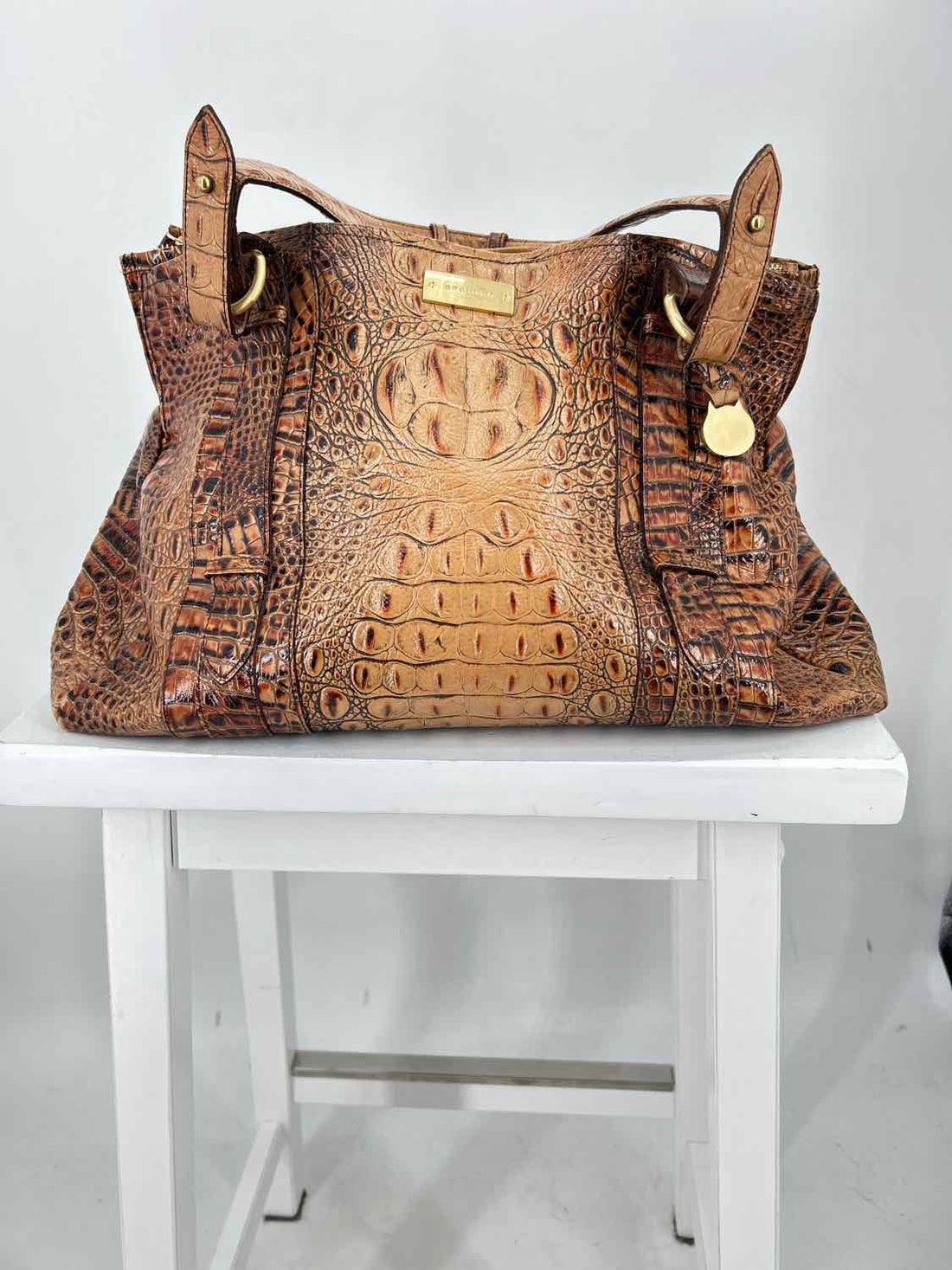 Brahmin Brown Embossed Croc Purse