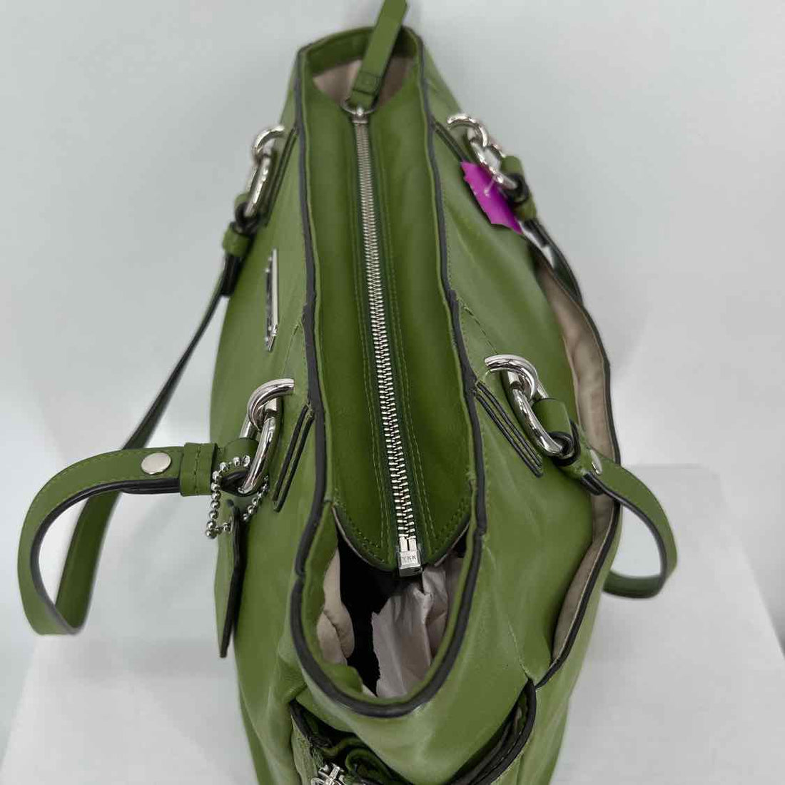 Vintage Coach Gallery Tote Green Good Tote As Is