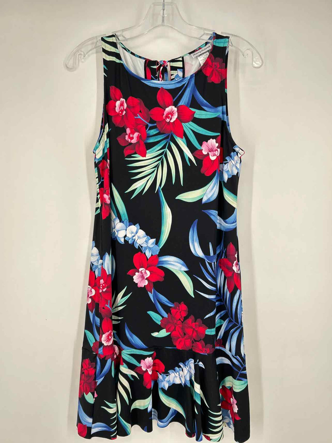 Tommy Bahama Size M Black Floral Sleeveless Dress