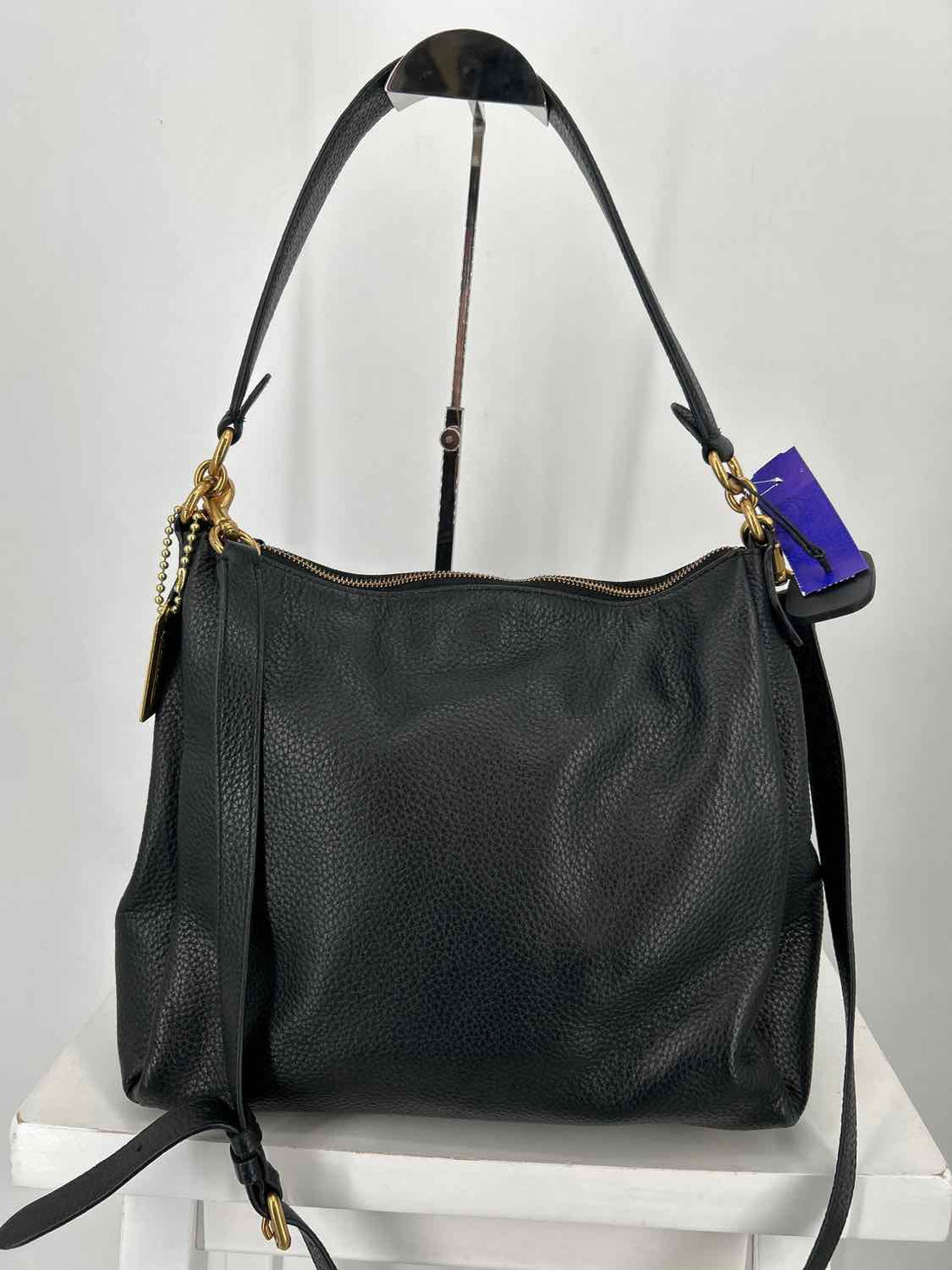 Coach Black Pebbled Leather Shoulder