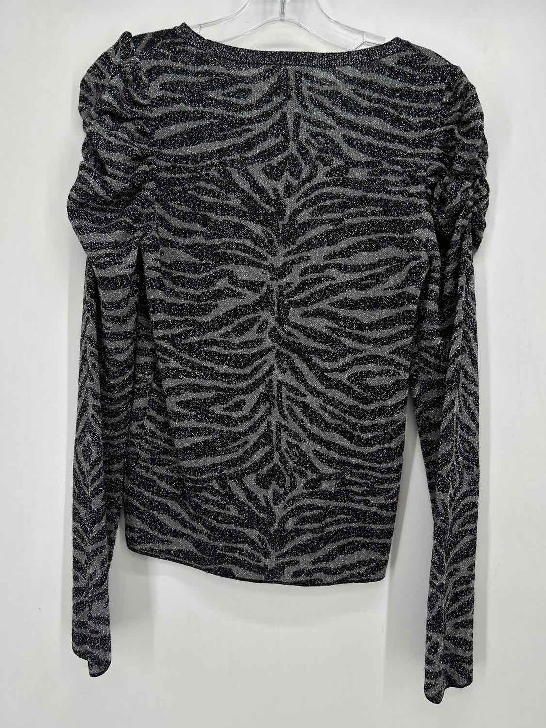 Express S Zebra Silver Long Sleeve Holiday