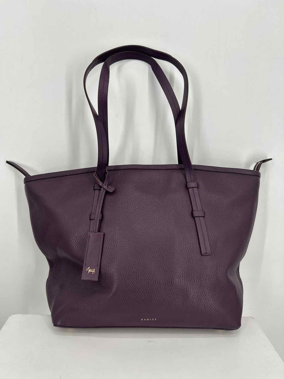 Radley Dark Purple Genuine Leather Excellent Condition Tote