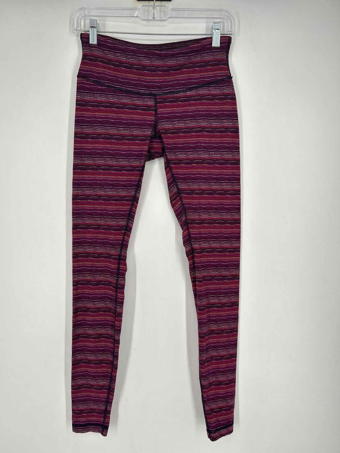 Lululemon Size 6 Purple Striped Active Leggings