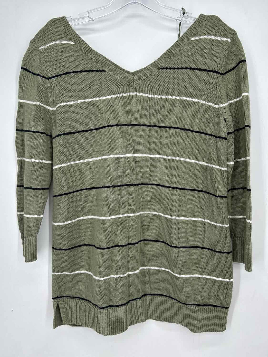 Talbots Size SP Green Stripe Sweater