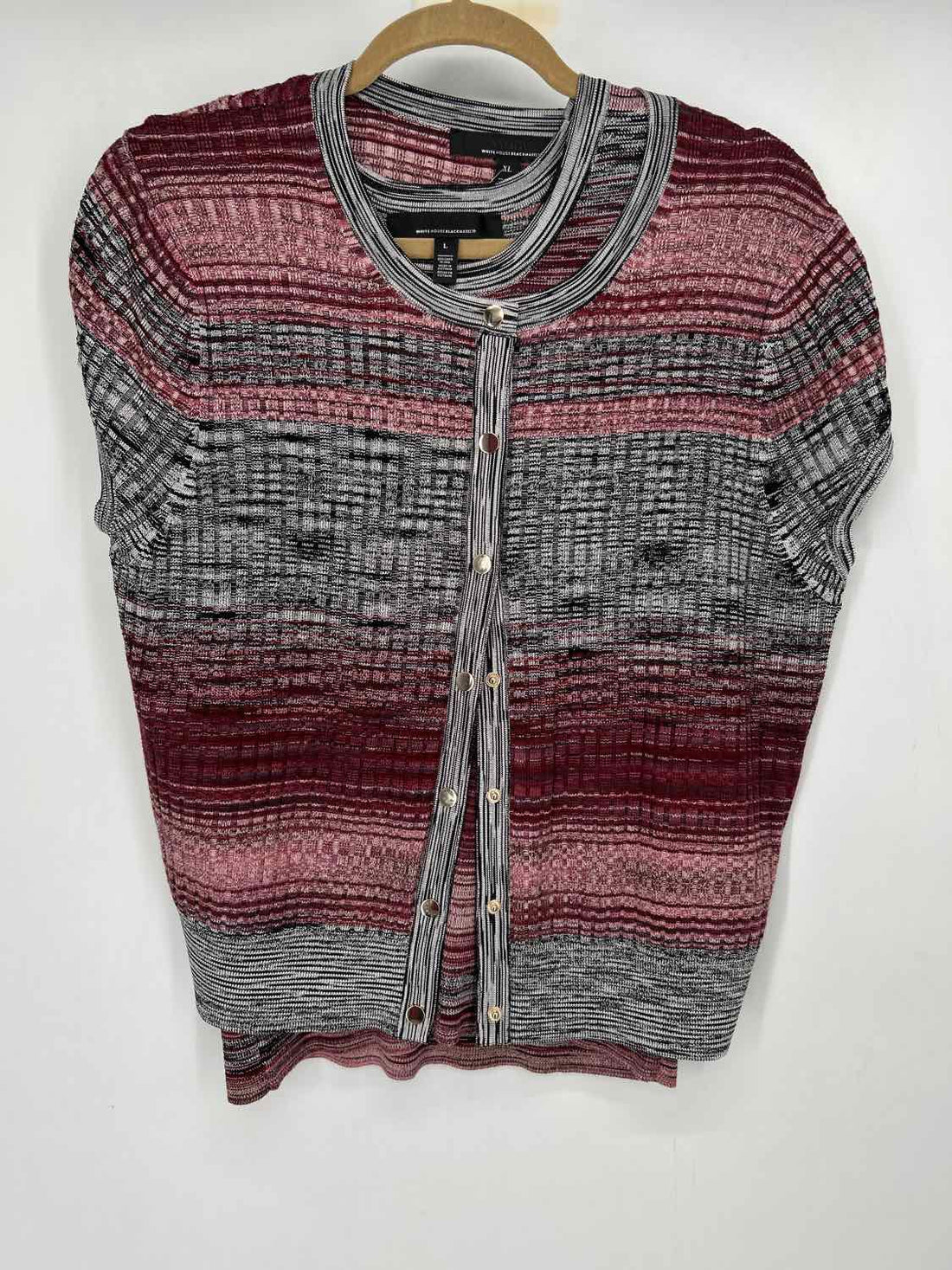 White House Black Market Size L Red & Black striped 2PC Sweater Set