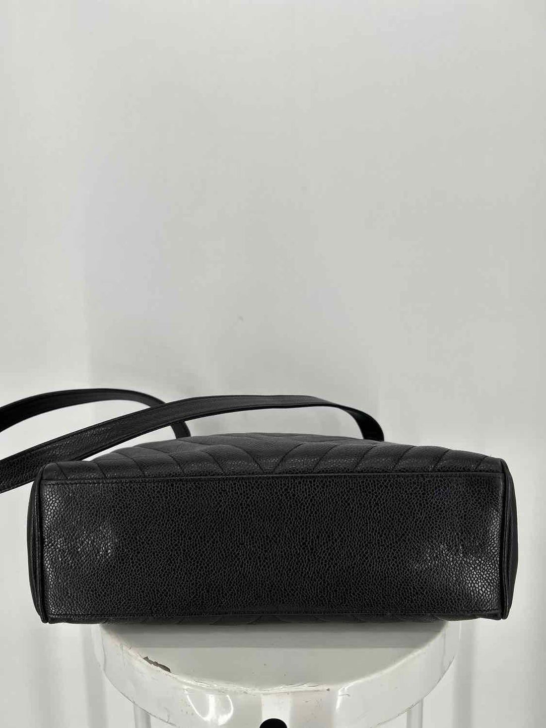 Chanel Cocoball V-Stitch Matelasse Black Caviar Leather Tote Bag