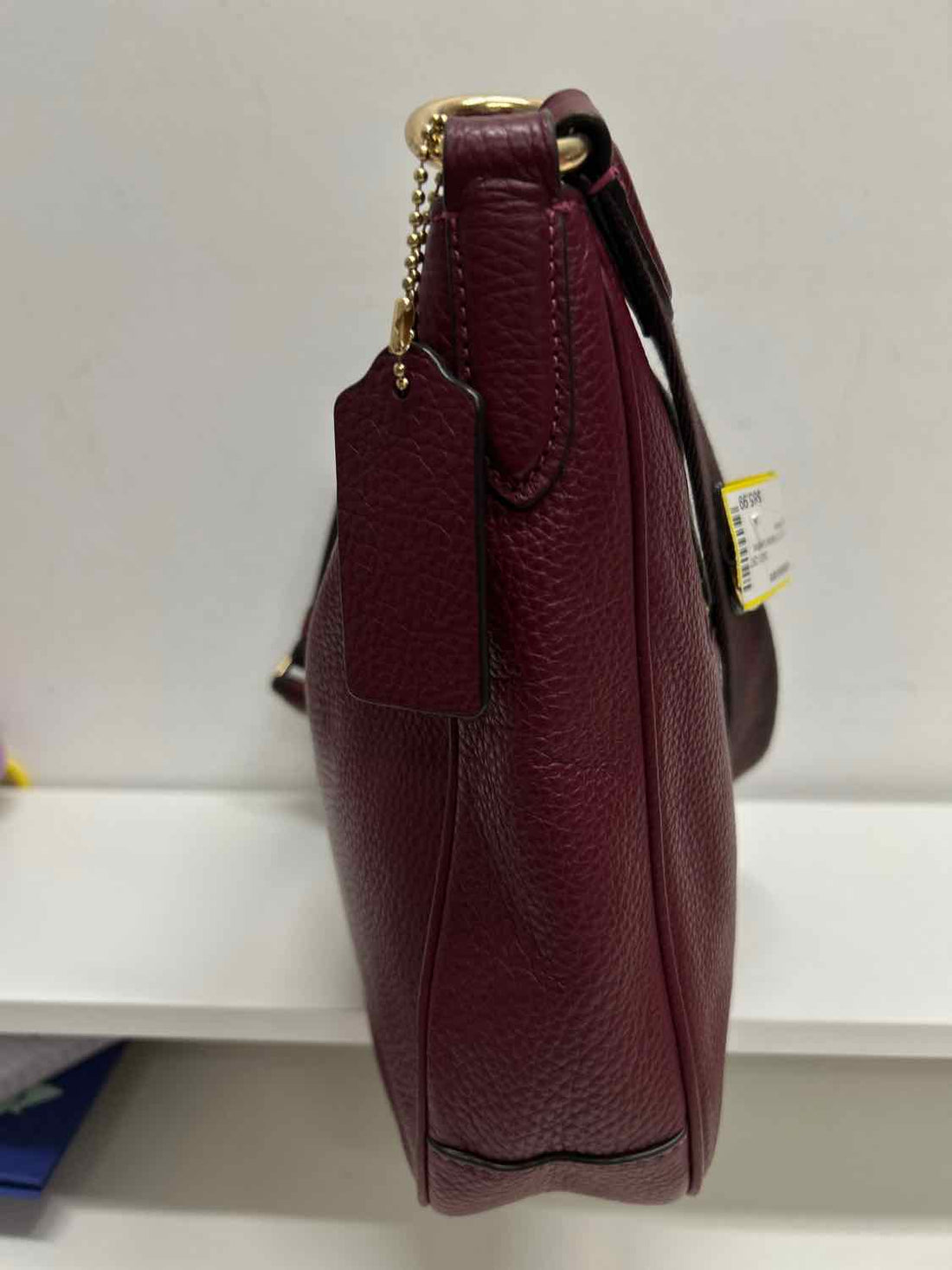 Coach Burgundy Pebbled Leather Shoulder
