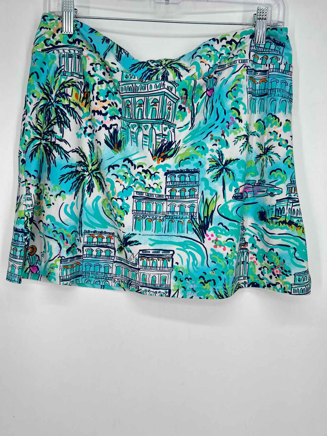 Aryeh Size M Aqua & White Print Active Skorts