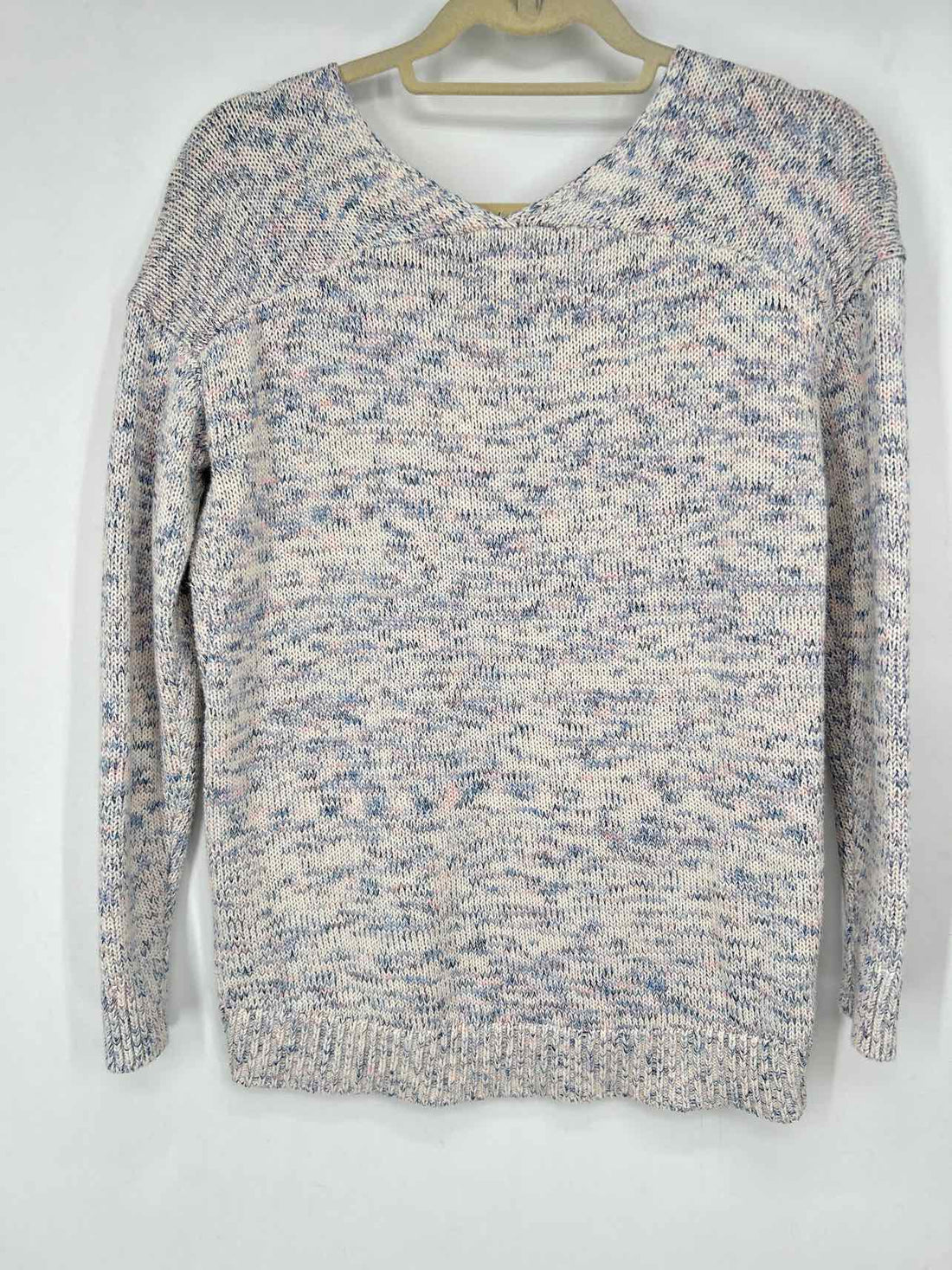 Loft Size XS White Blue & Pink Marled Sweater