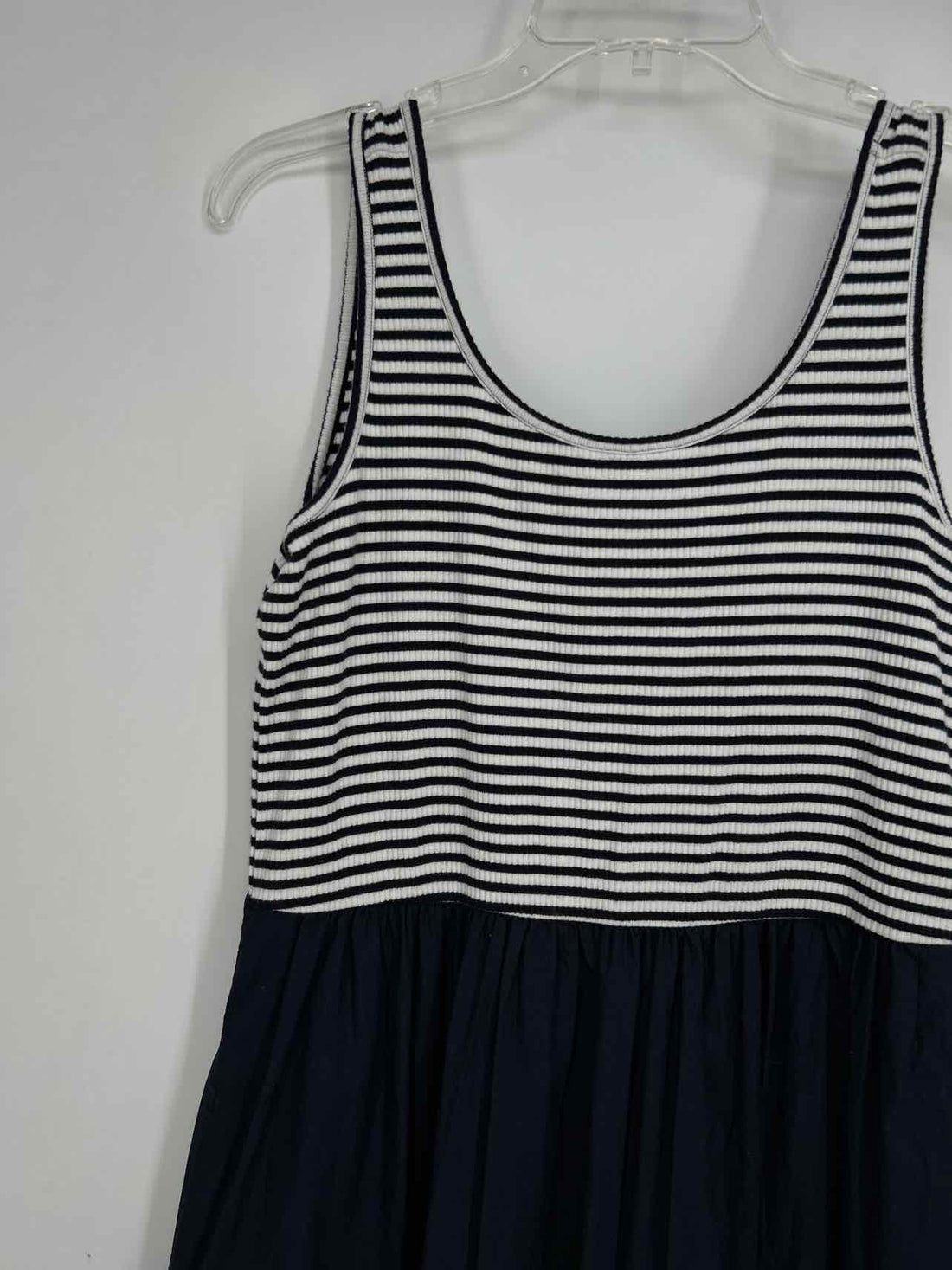 Talbot Runhof Size MP Navy & White Striped Dress