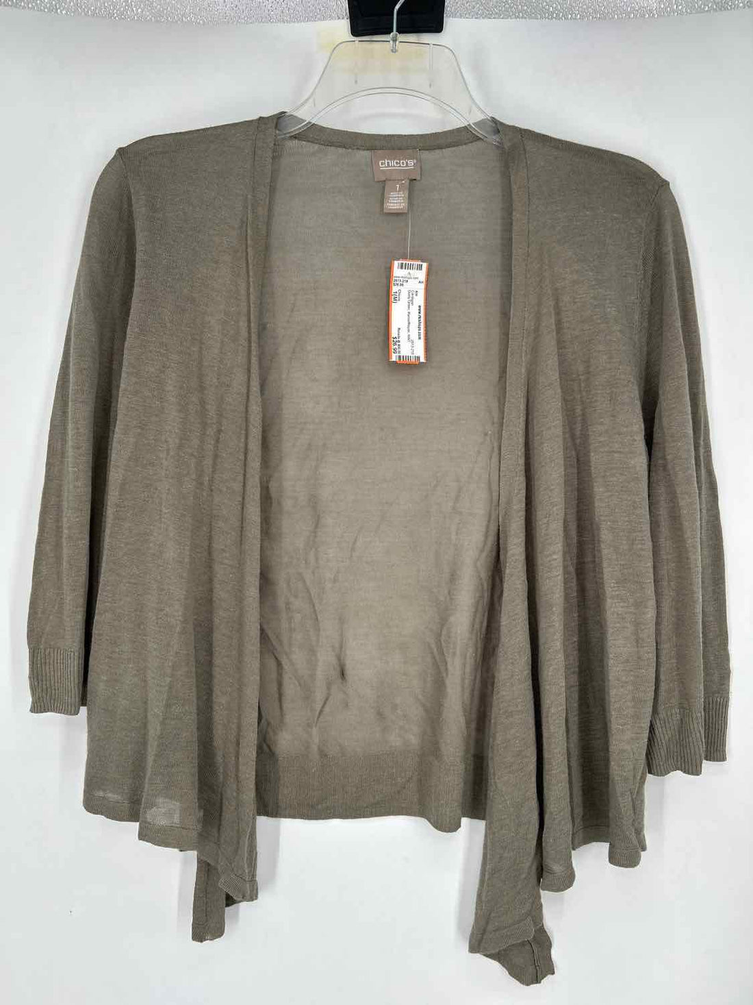 Chicos Size 1(M) Dusty Green Ramie/Rayon NWT Cardigan