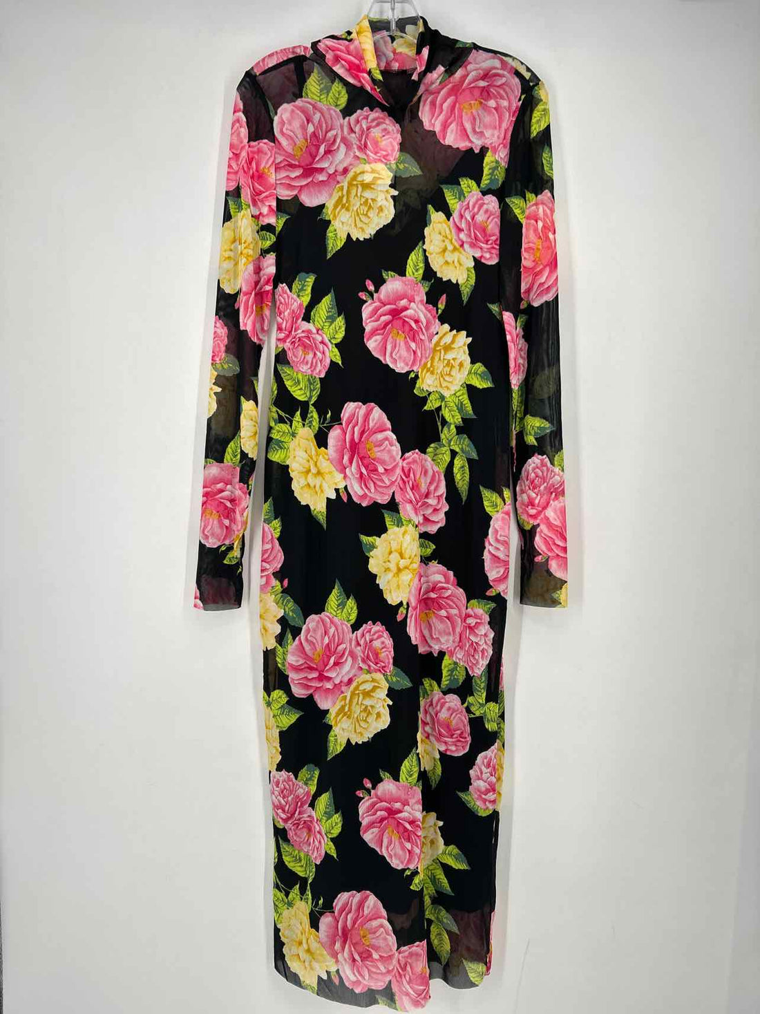 AFRM Size L Black Floral Mesh NWT Dress
