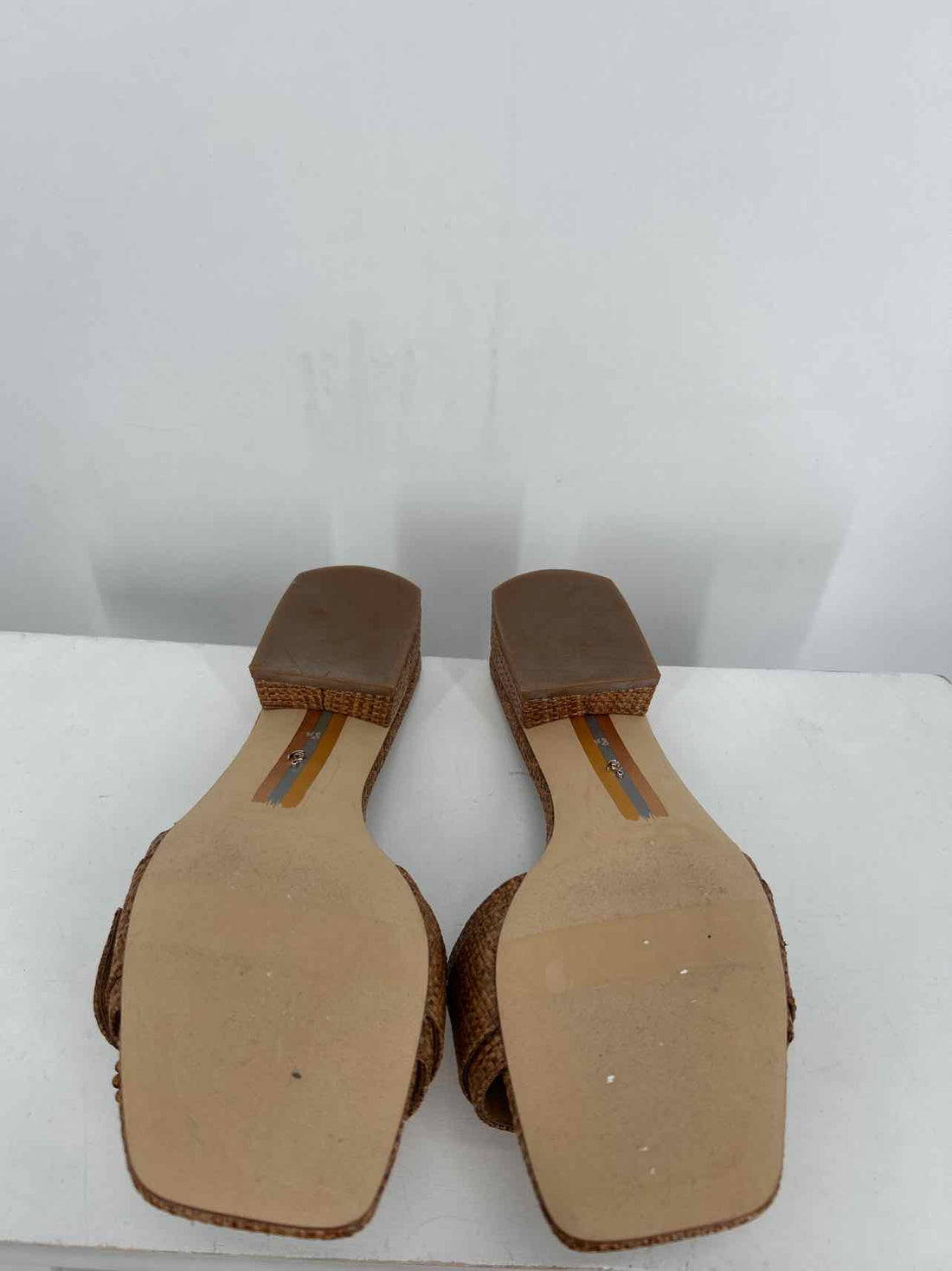 Sam Edelman Women Size 8.5 Brown Raffia Sandals