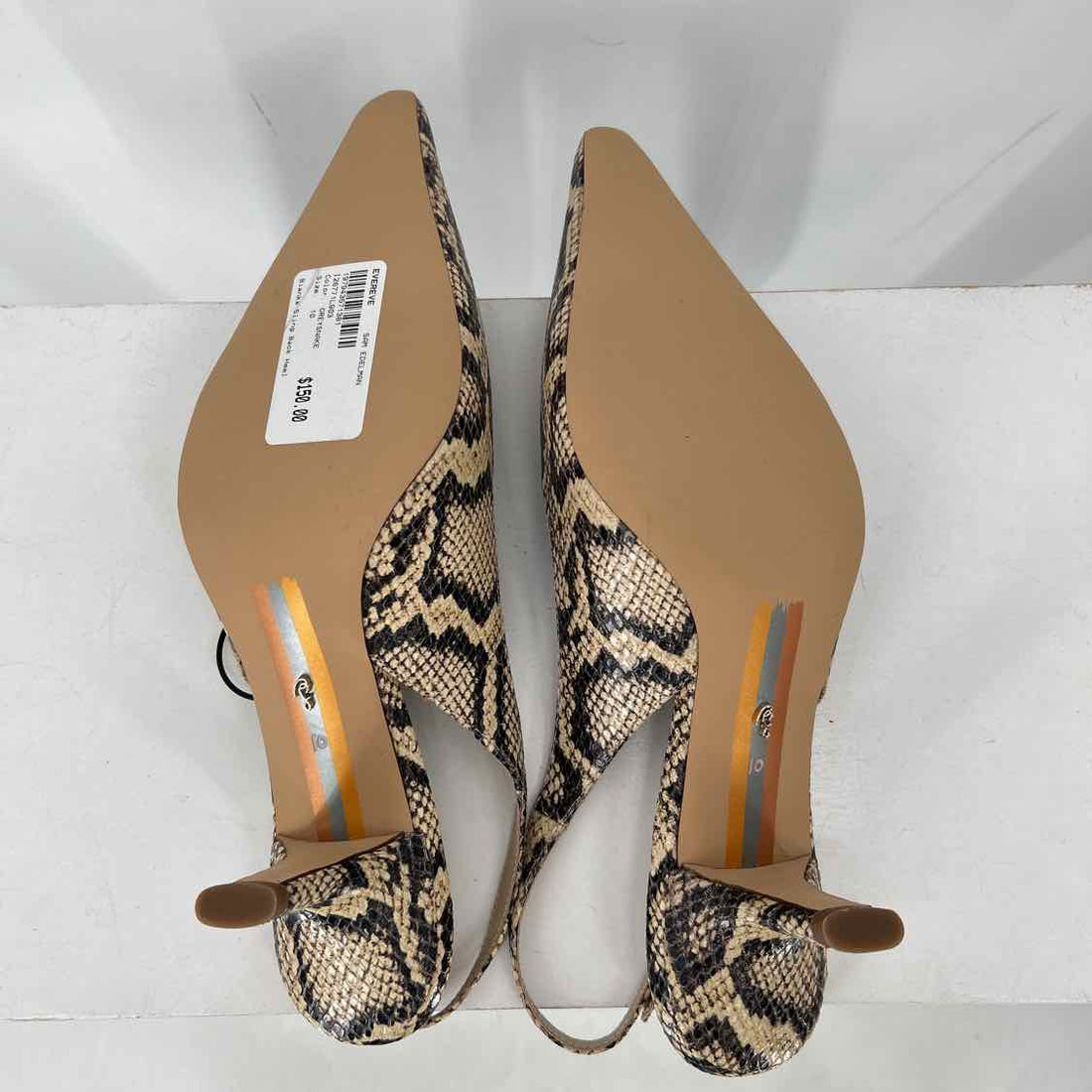 Sam Edelman Women Size 10 Snakeskin New Genuine Leather Sling Back