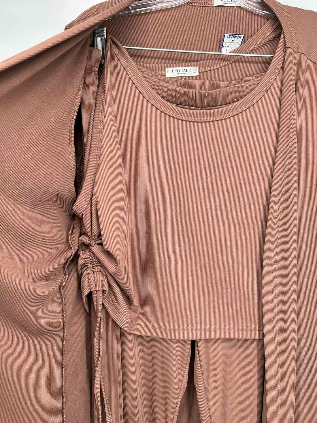 Ekouaer Puddy Ribbed Long Sleeve 3 PC Set