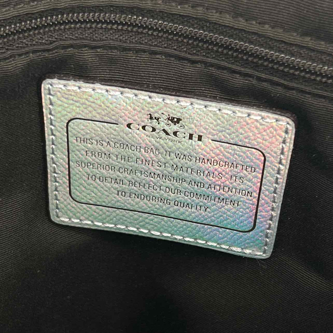 Coach RARE Silver Hologram Rainbow Holographic Genuine Leather NWT City Tote