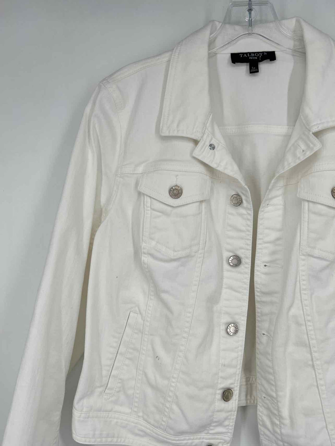 Talbots Size LP White Denim Jacket