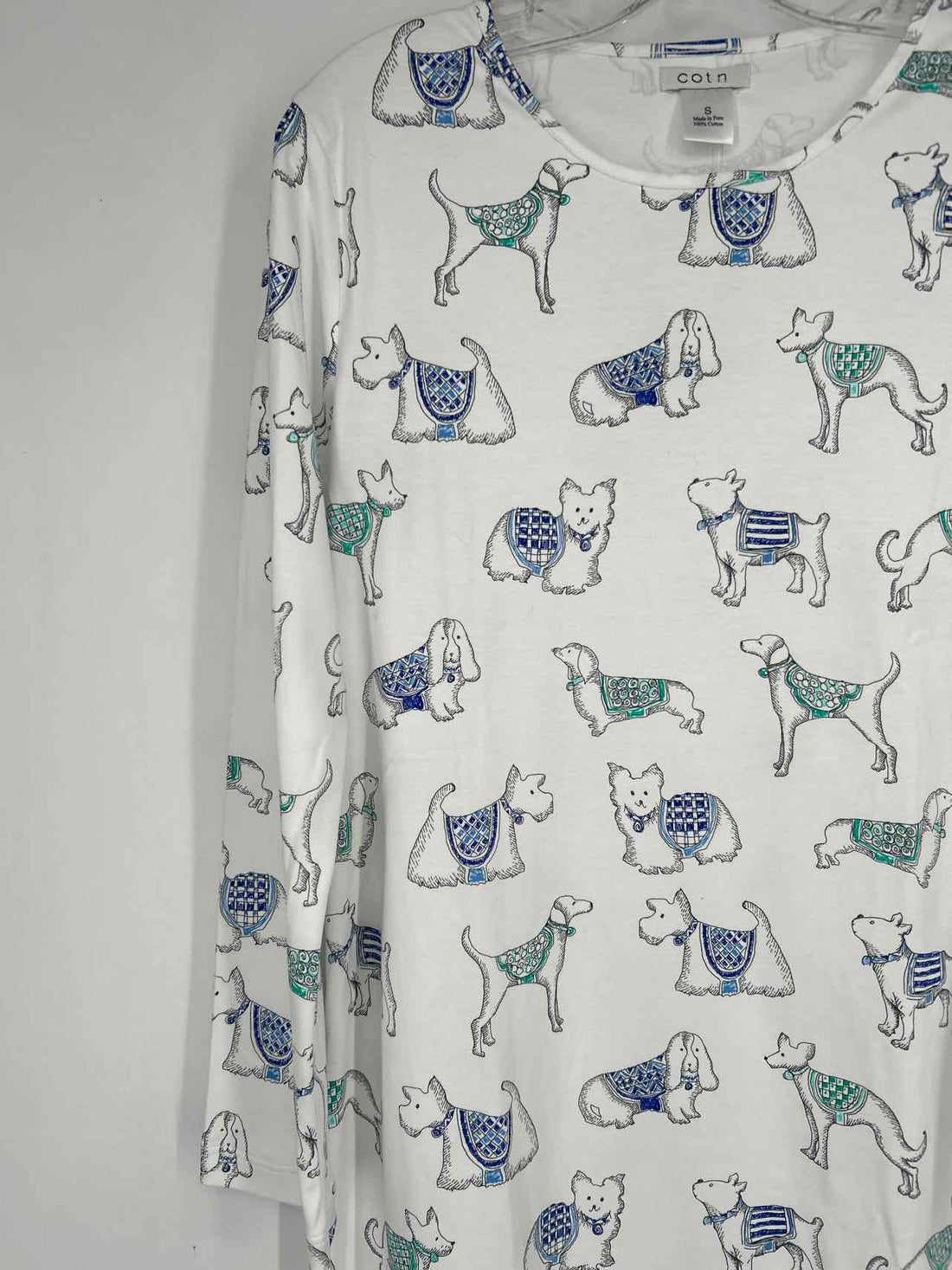 Cotn Size S White Print NWT Dress