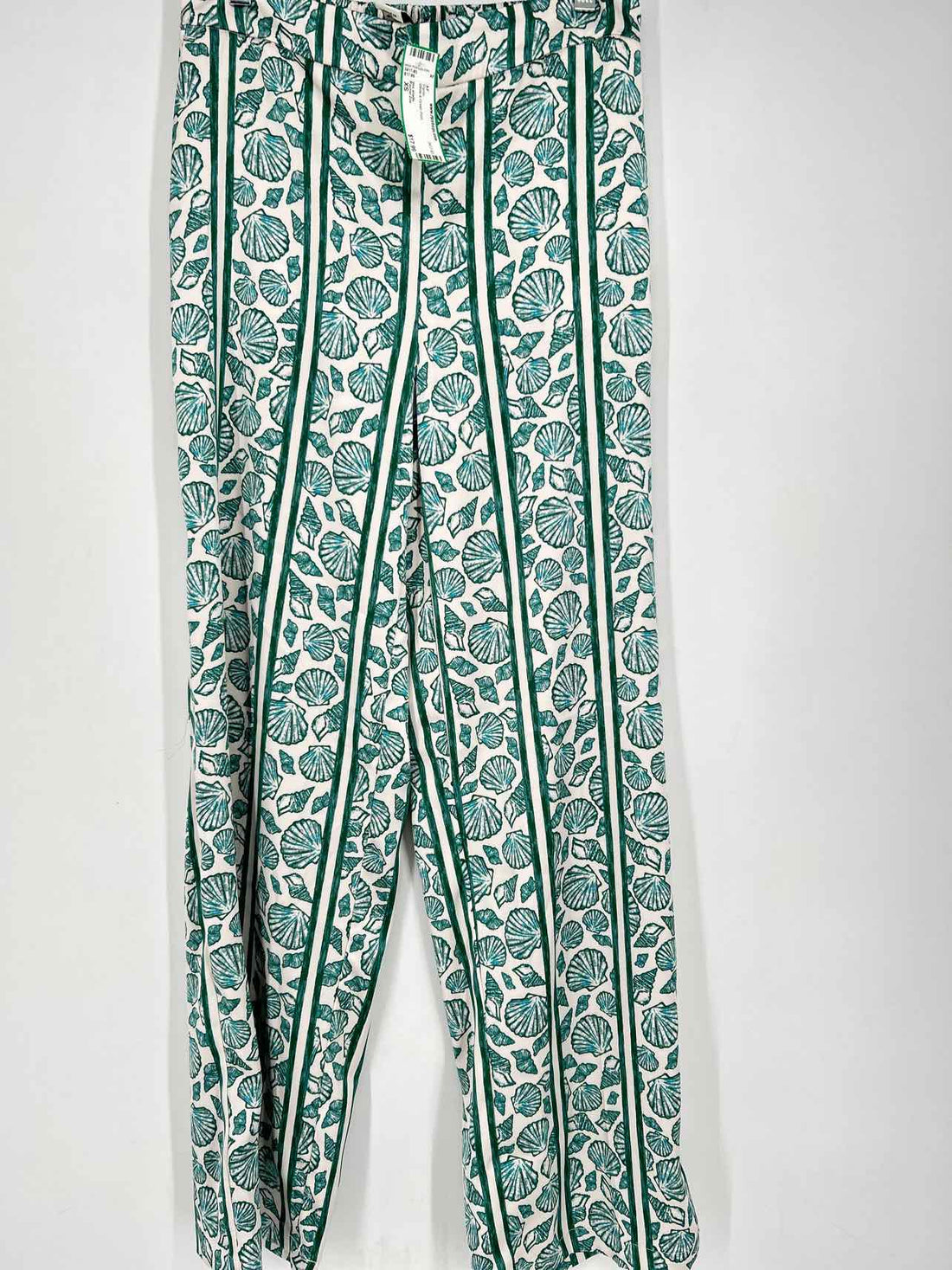 Rachel Zoe Size XS White & Green Print Pants