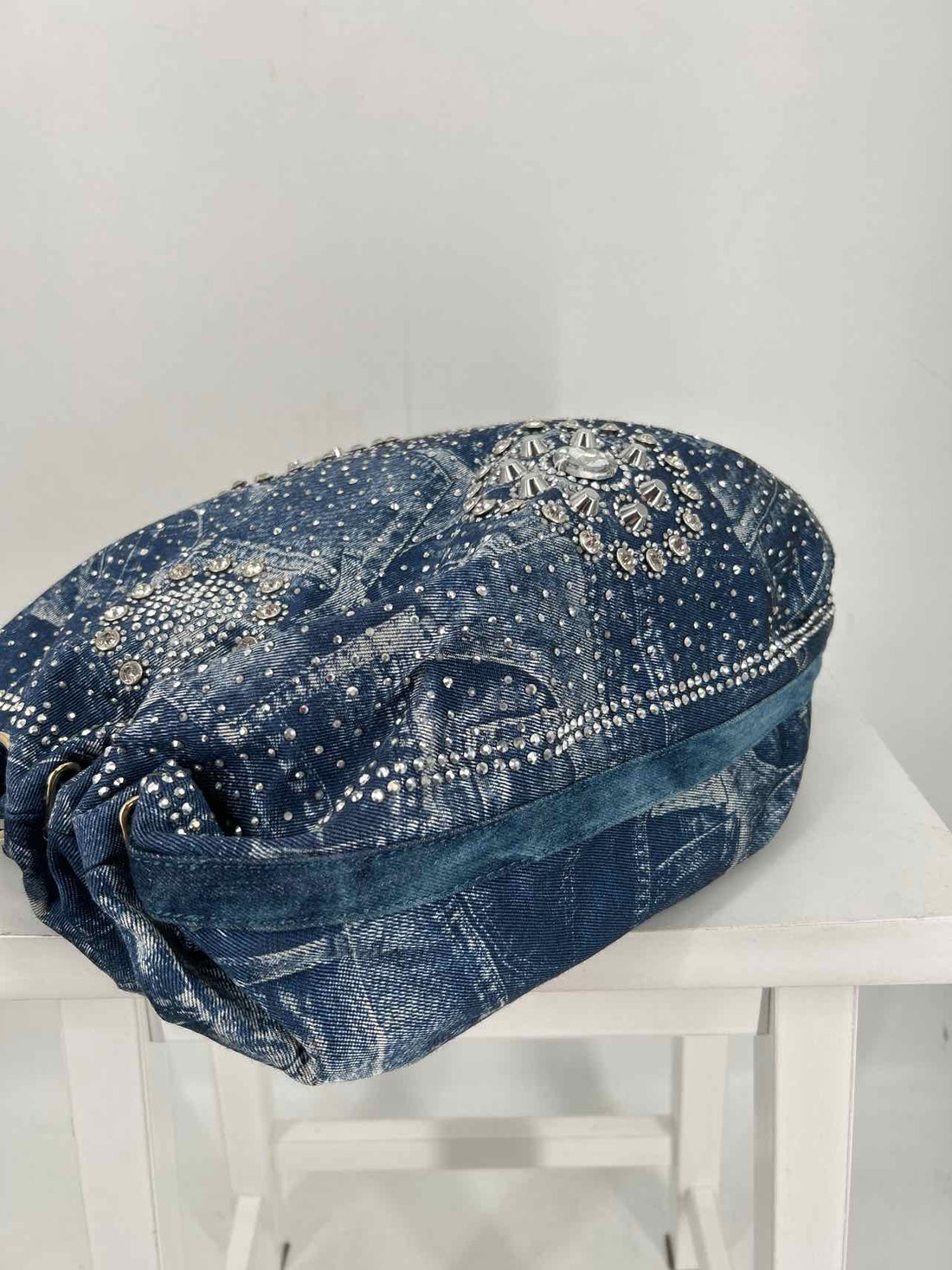 No Brand Name Rhinestone Denim Pre Owned Tote