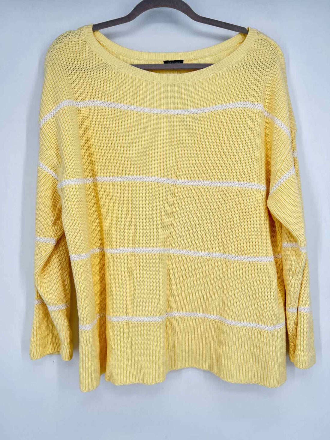 Talbots Size 1X Yellow & White Striped Sweater