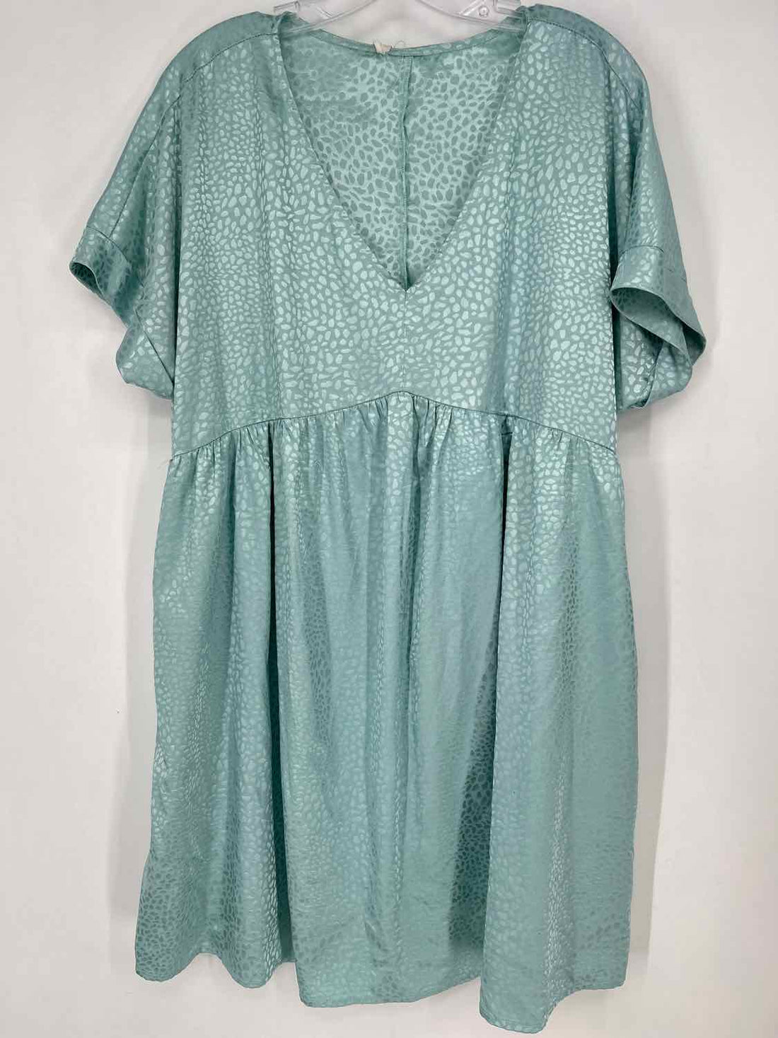 Entro Size XL Light Blue Print Short Sleeve Dress