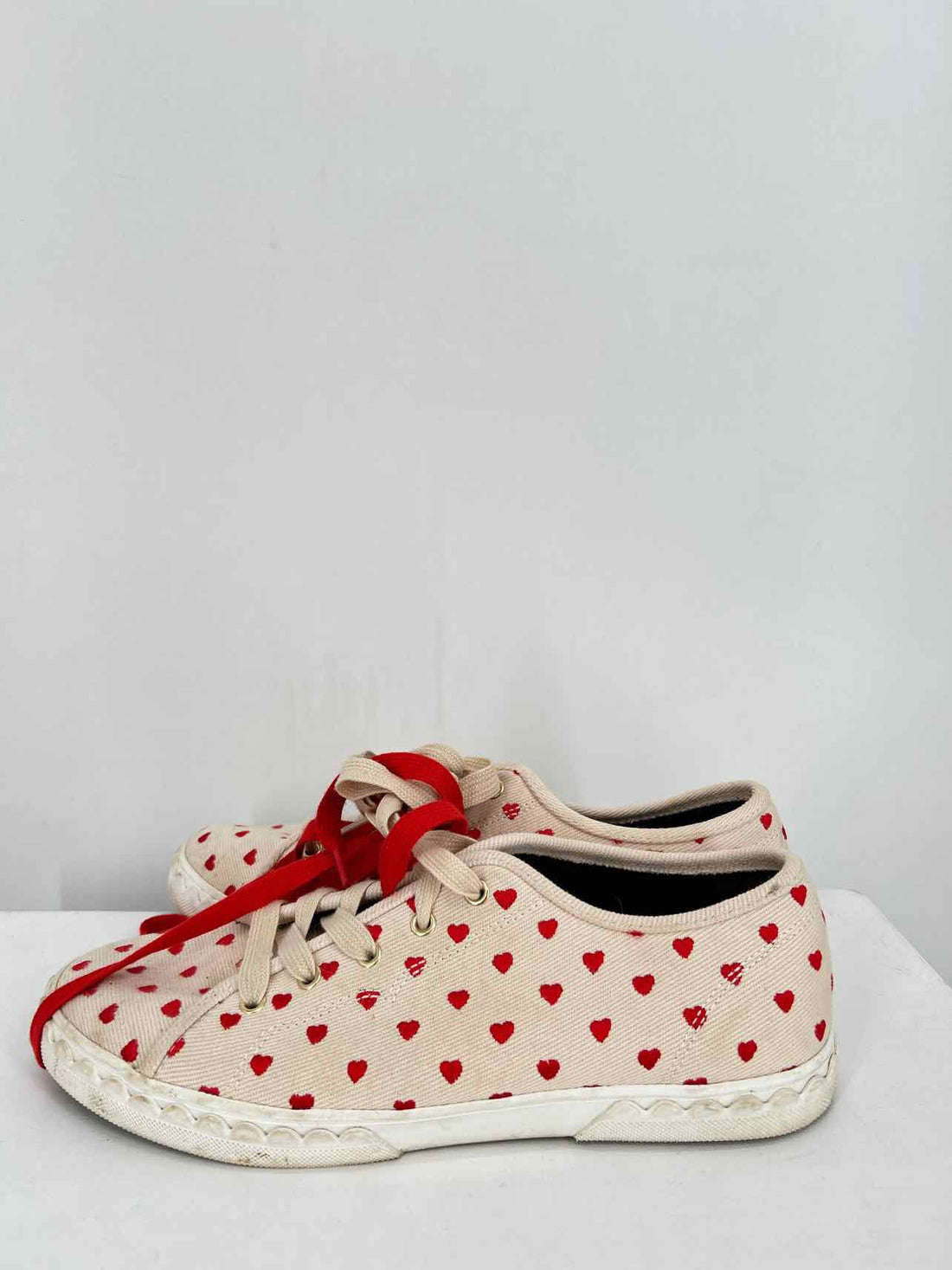 Kate Spade Women Size 9.5 Beige Print Canvas Sneakers