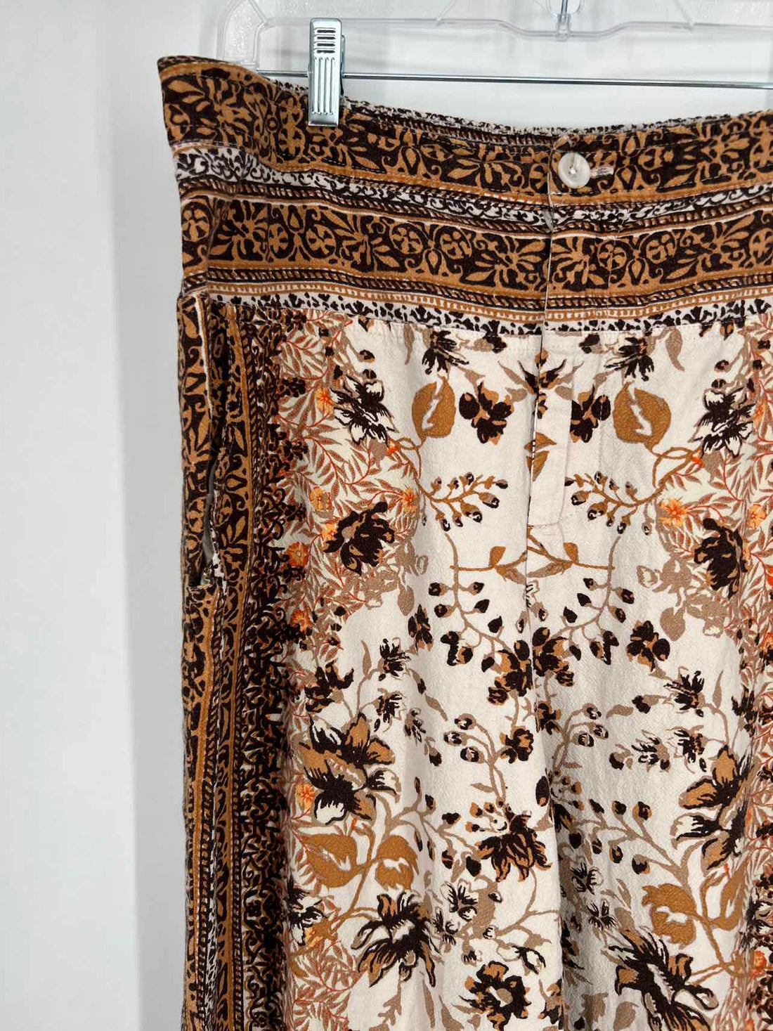 By Anthropologie Size 12 Beige & Brown print Pants
