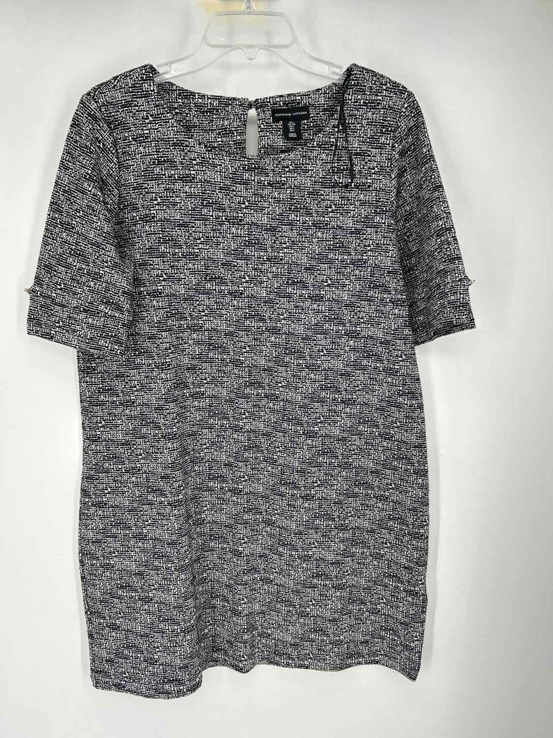 Adrienne Vittadini Size L Black & White SS Dress