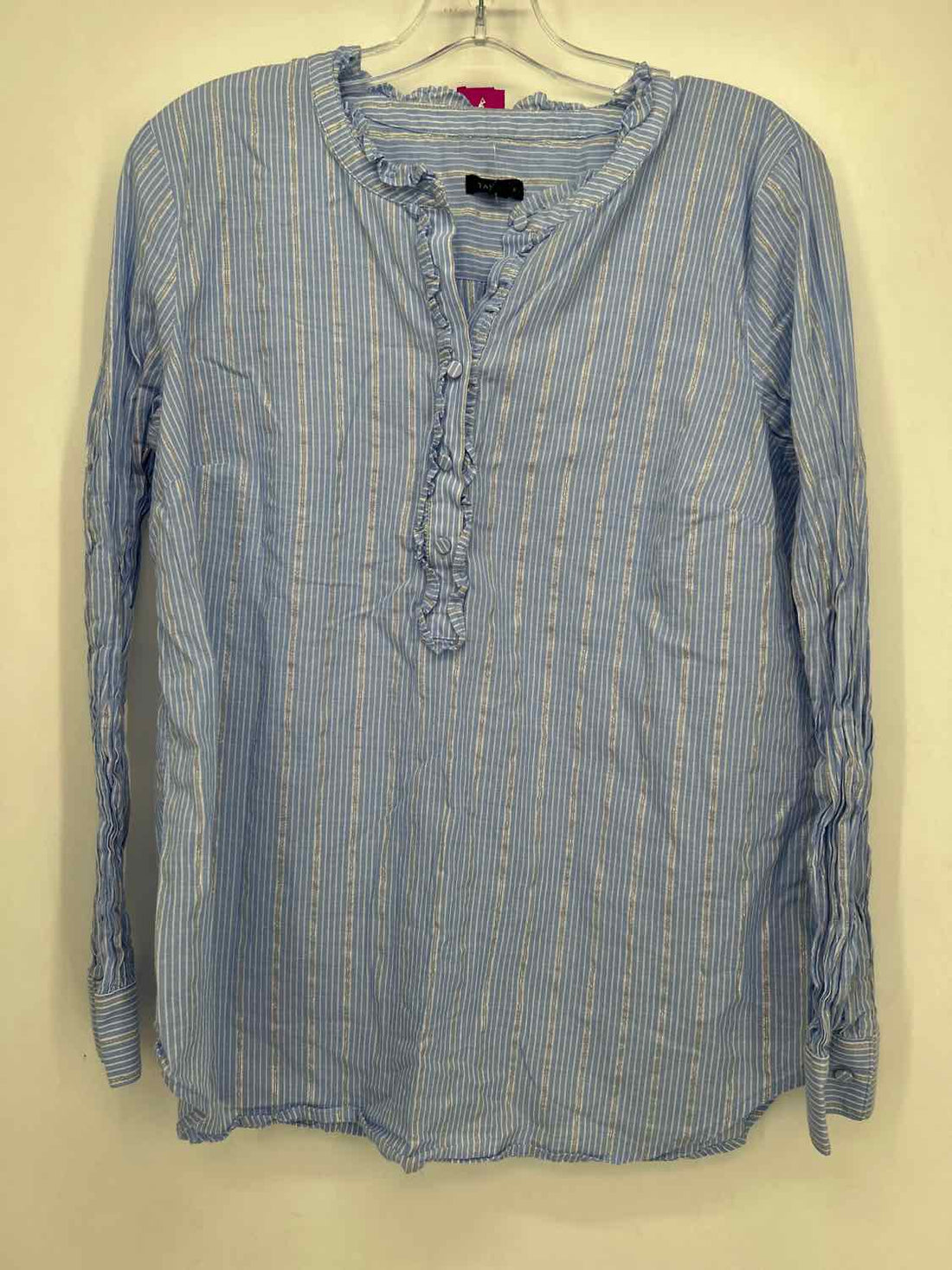 Talbots Size L Blue Stripe Long Sleeve