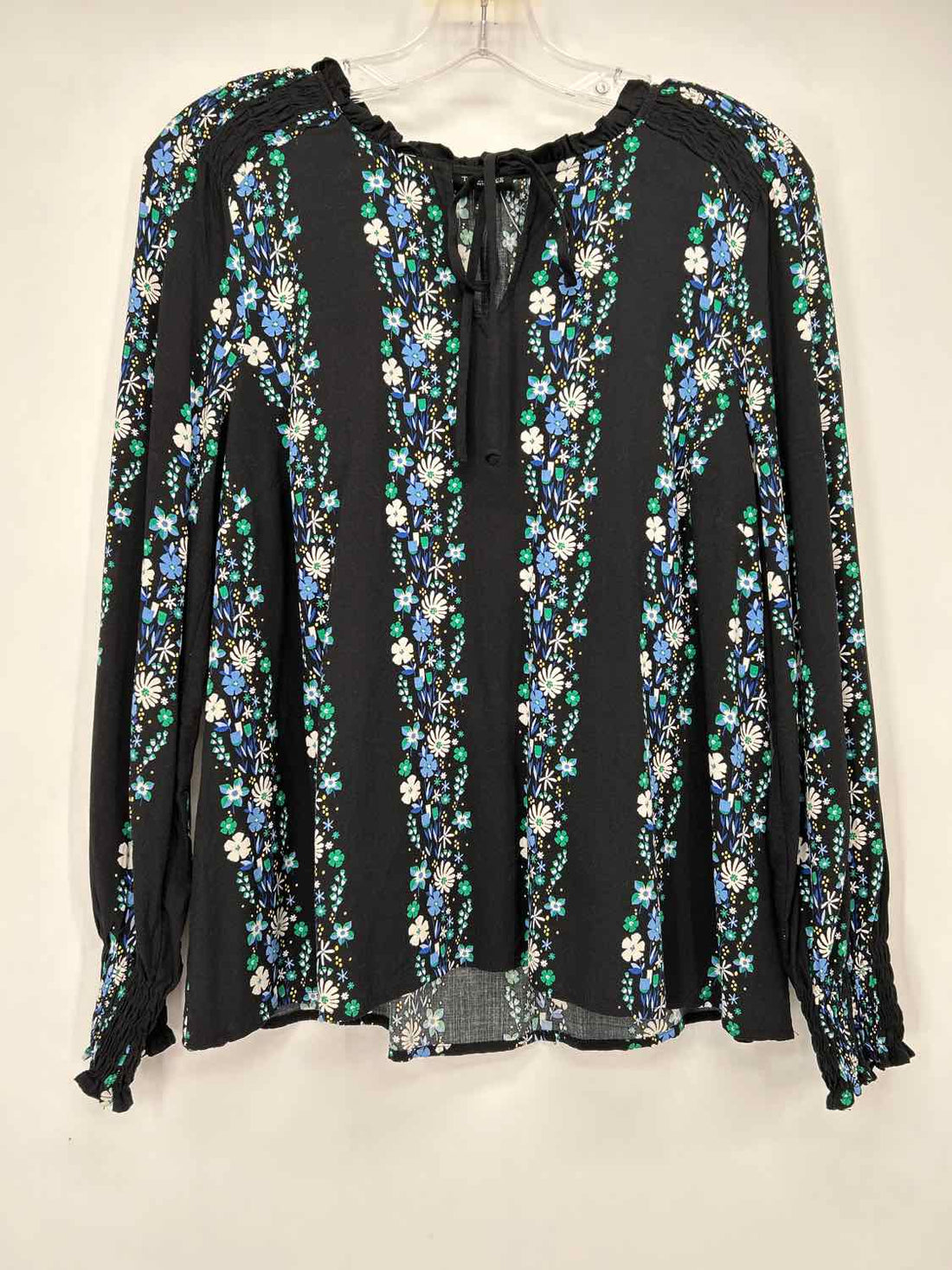Talbots Size SP Black Floral Long Sleeve