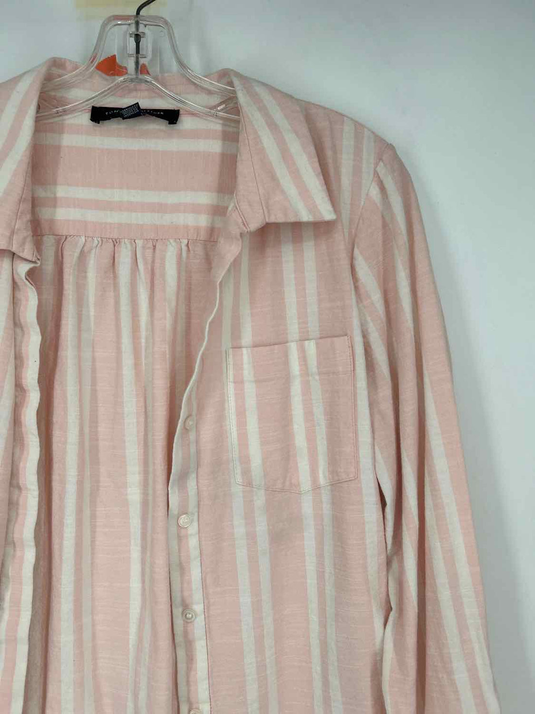 Tommy Hilfiger Size M Light Pink & White Striped Long Sleeve