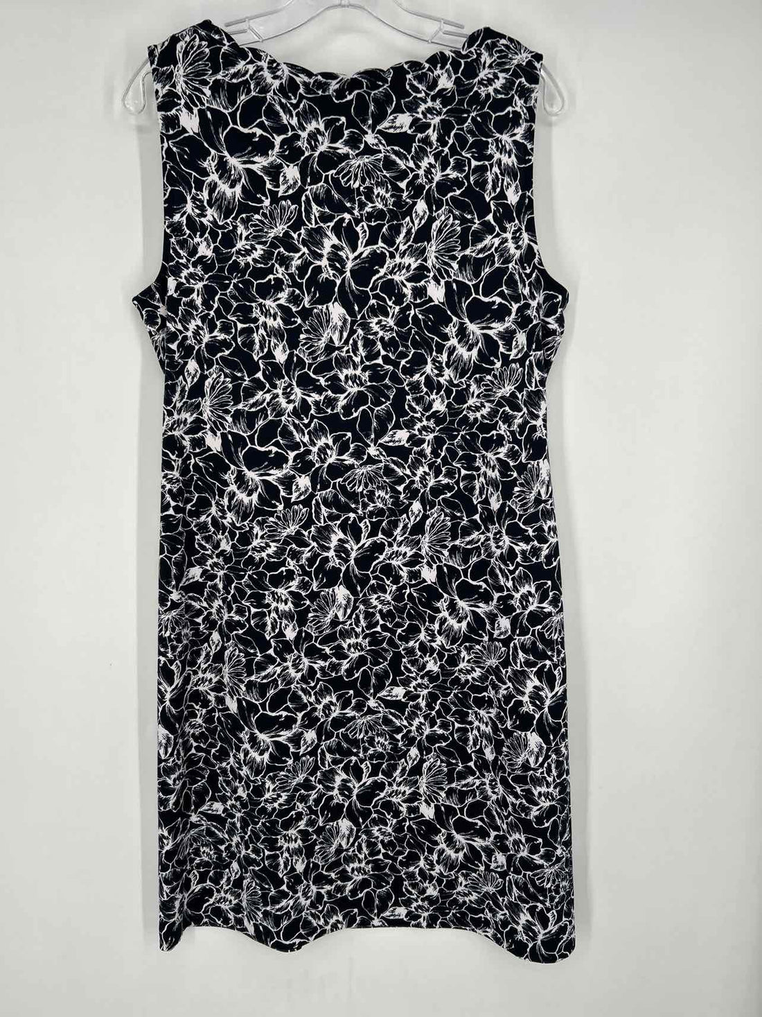 Talbots Size M Navy & White Floral Sleeveless Dress