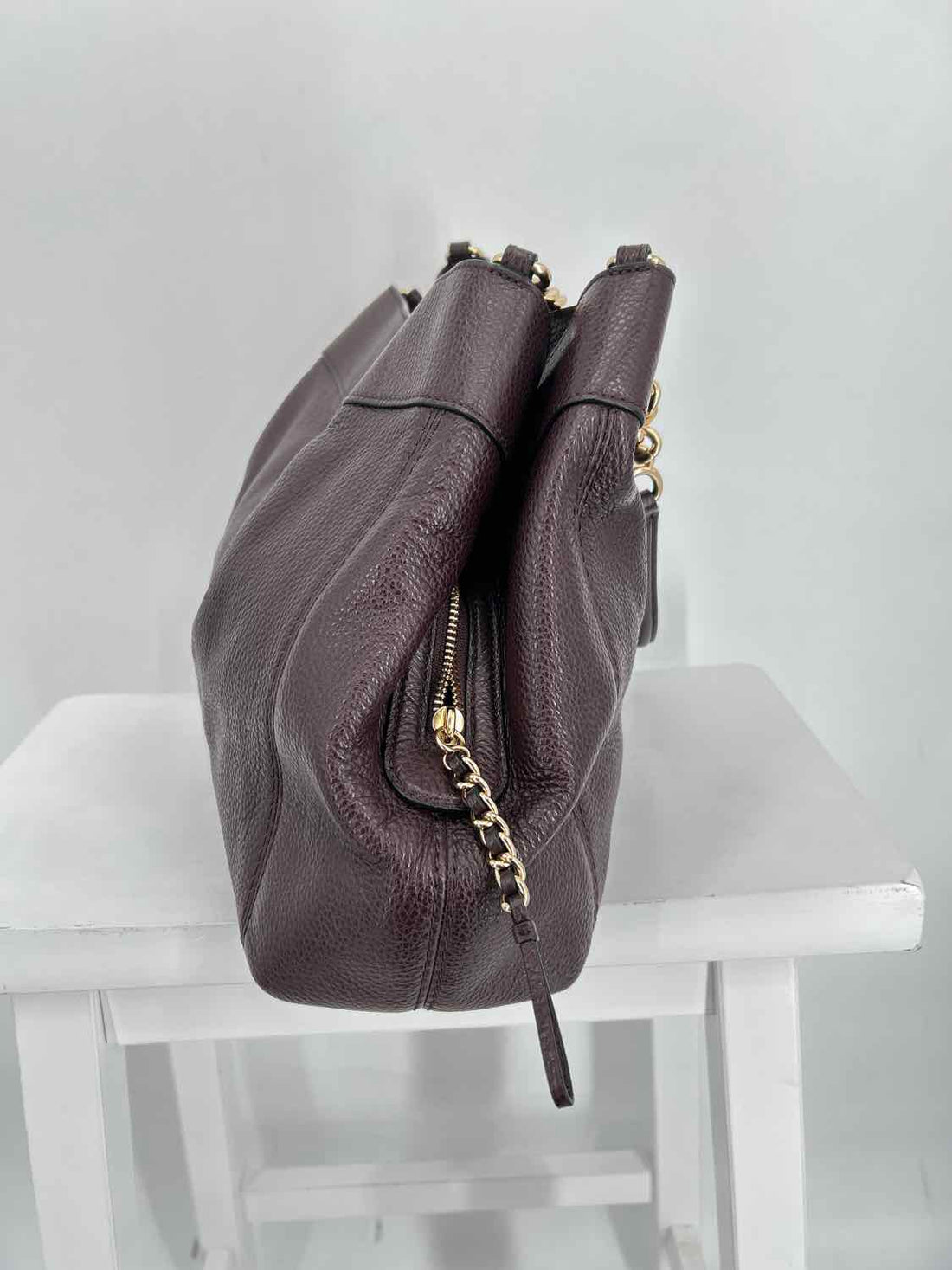 Coach Dark Plum Lexy Triple Compartment Tote