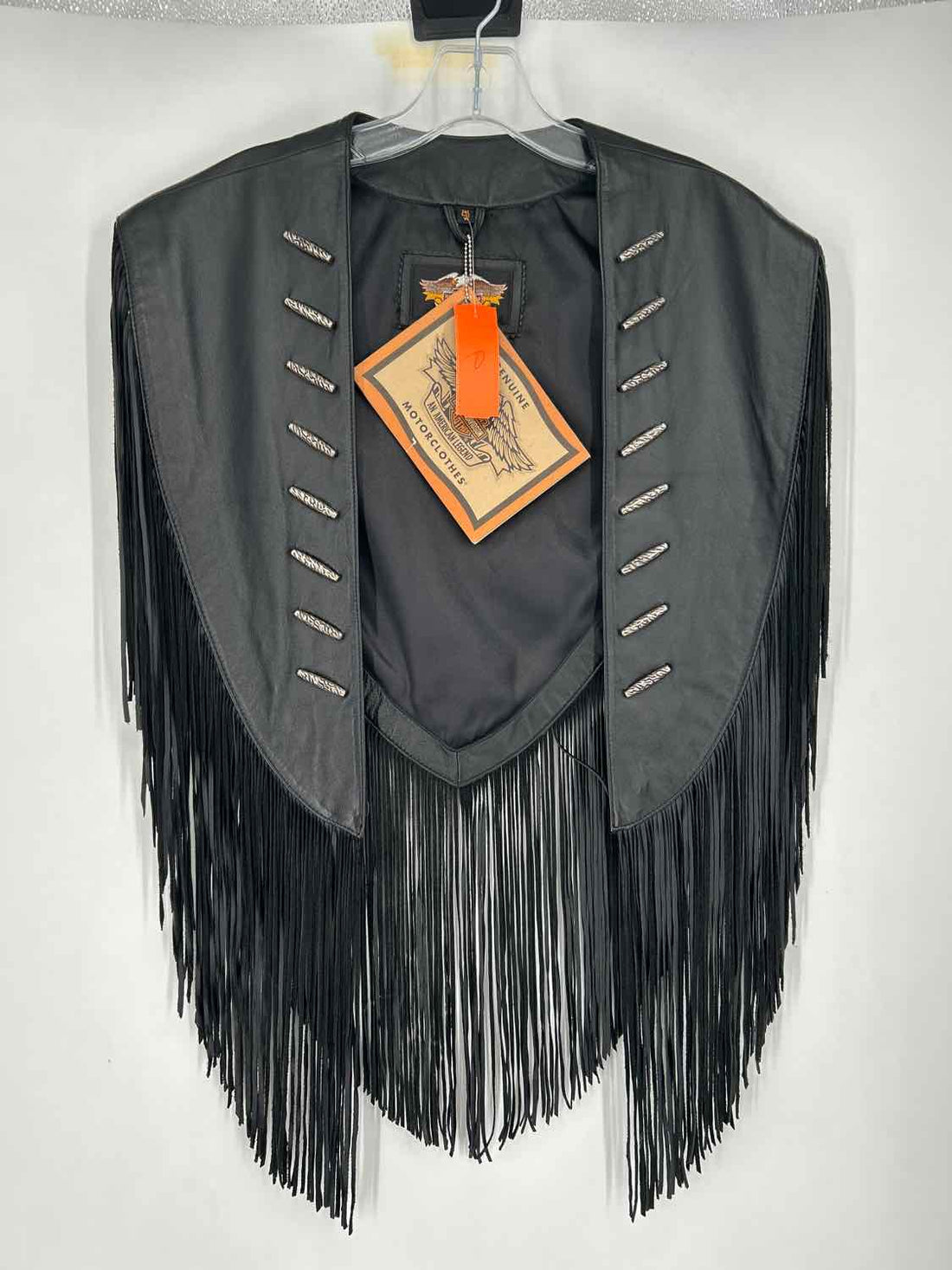 Harley Davidson Size OS Black Genuine Leather NWT Poncho