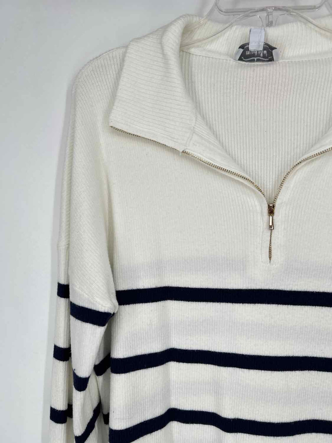 Mudpie Size S White with Navy Stripes Sweater